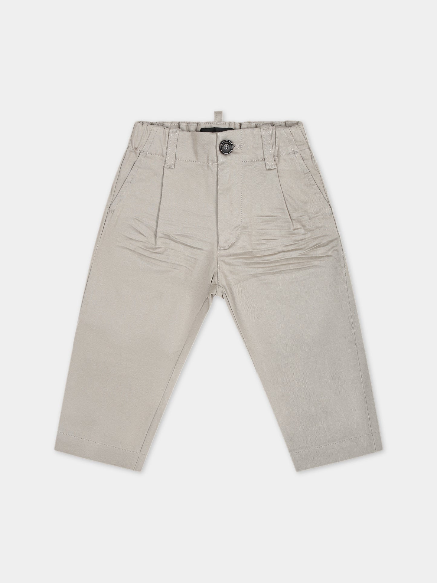 Pantaloni beige per neonato con logo,Dsquared2,DQ2150 D0093 D2P681B DQ717