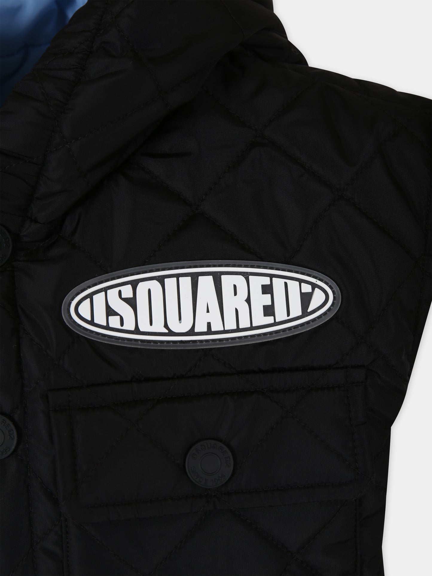 Gilet nero per bambino con logo,Dsquared2,DQ2120 D00BN D2J435U DQ900