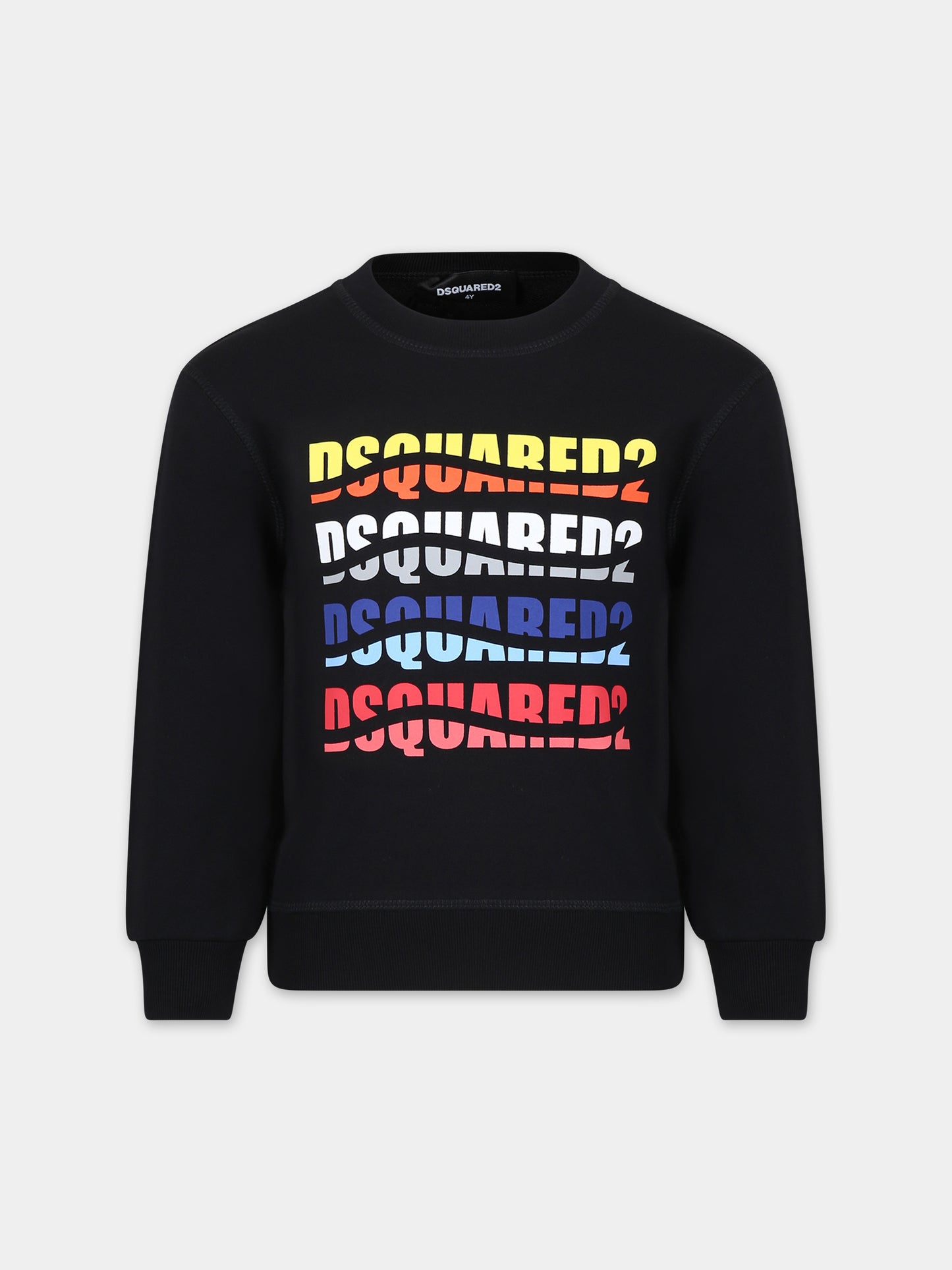 Felpa nera per bambino con logo,Dsquared2,DQ2103 D0A2F D2S776U DQ900