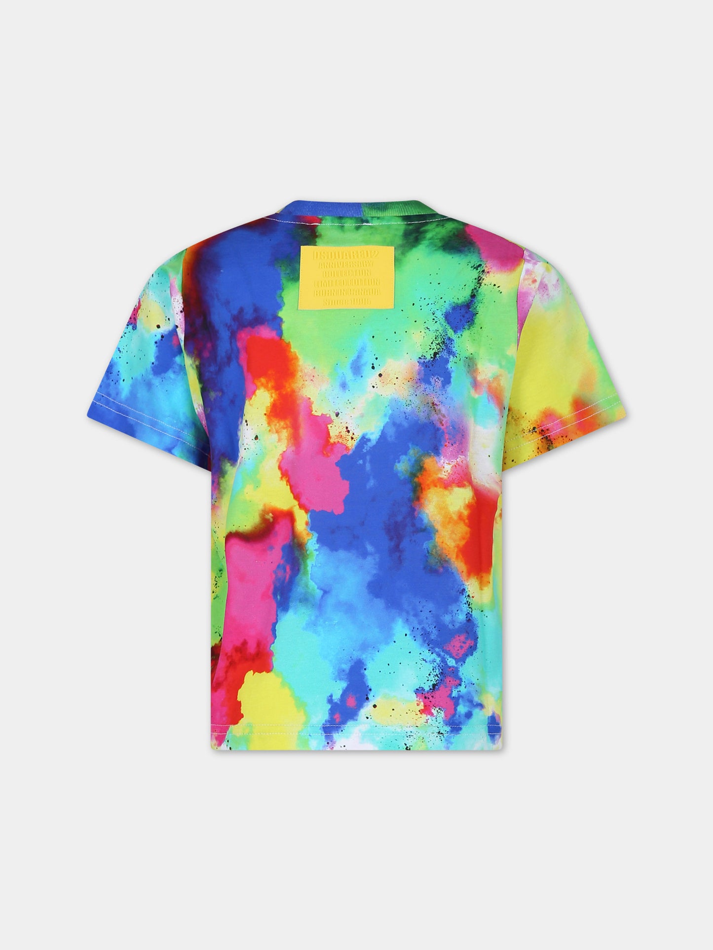 T-shirt multicolor per bambino con stampa tie & dye,Dsquared2,DQ2234 D0A7W D2T1044U DQ003