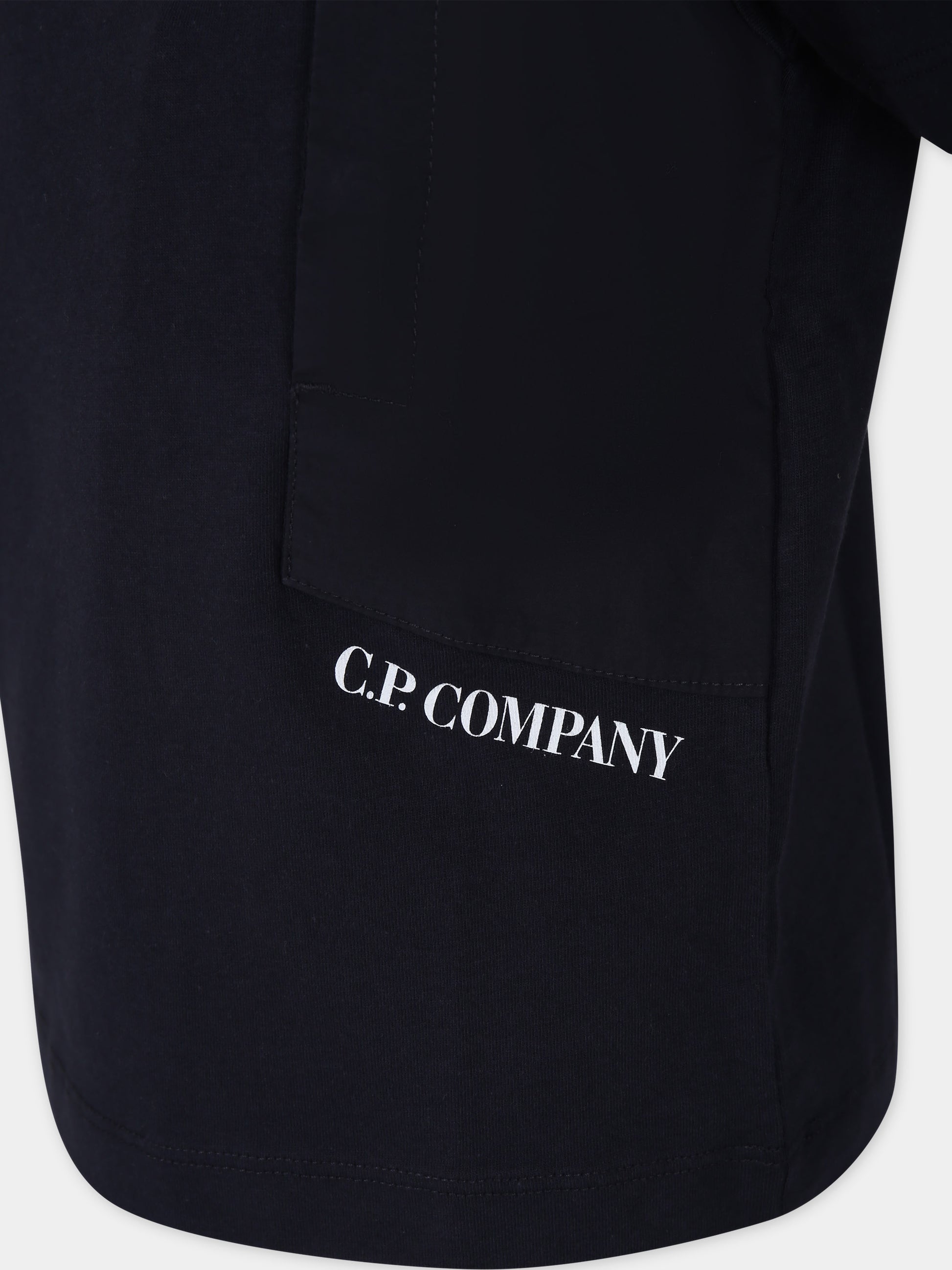 T-shirt blu per bambino con logo,C. P. Company,CUM005 LAC02 41150