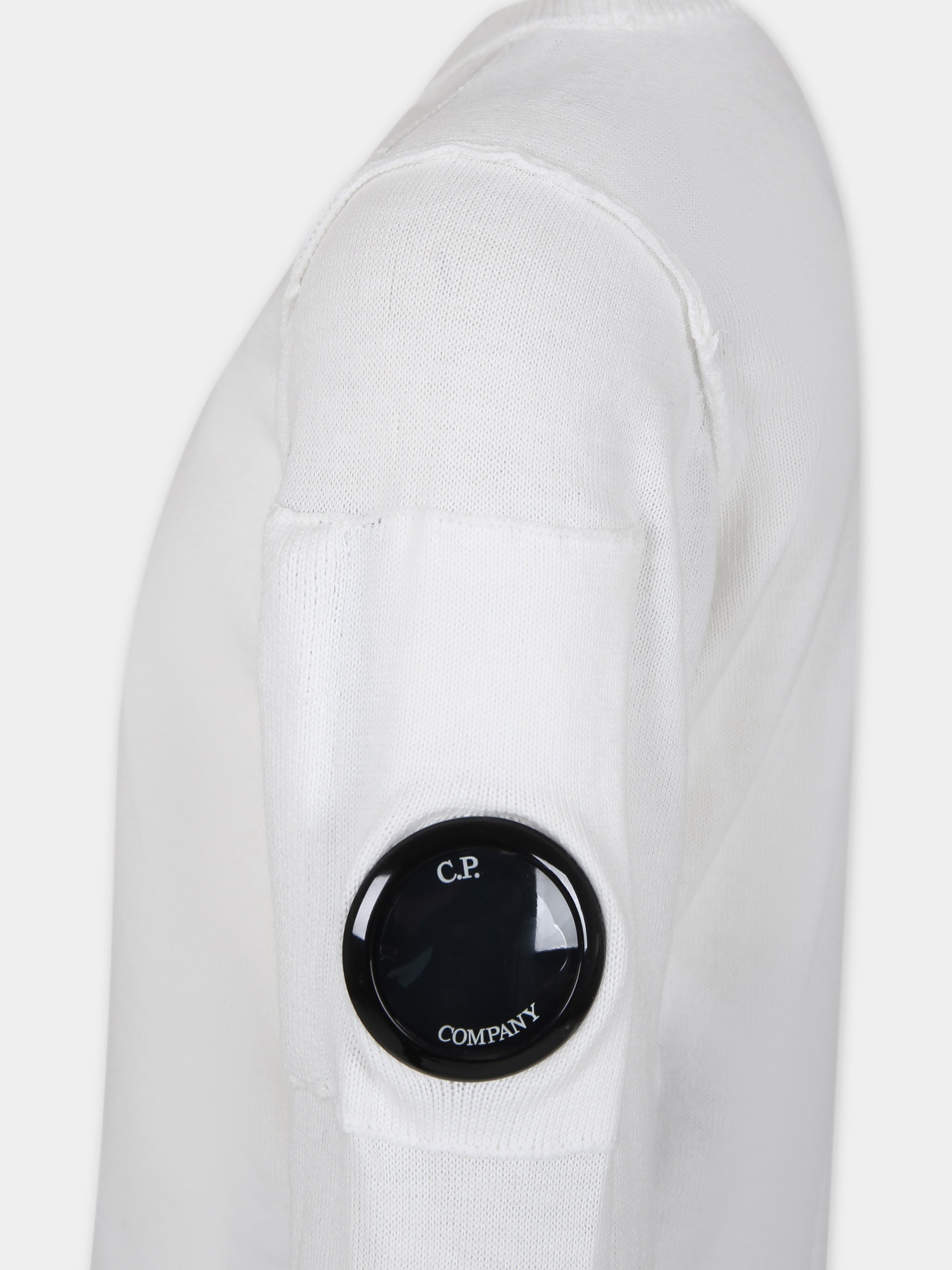 Maglione bianco per bambino con C.P. Company Lens,C. P. Company,CUW002 LHE62 10135