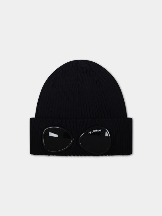 Berretto blu per bambino con dettaglio Goggle,C. P. Company,CUX007 LHE63 41150