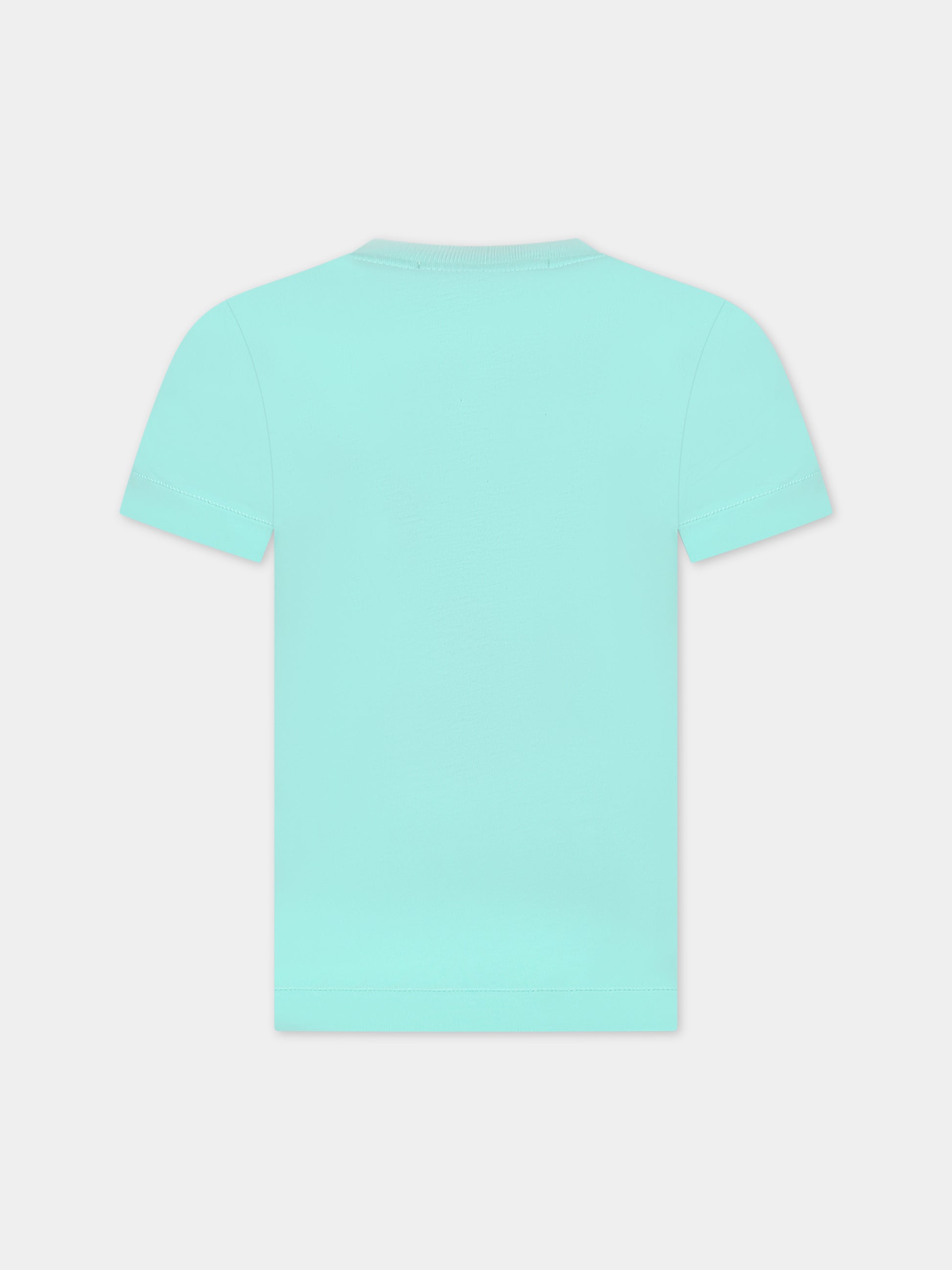 T-shirt verde per bambino con logo,Stone Island Junior,801620147 V0052