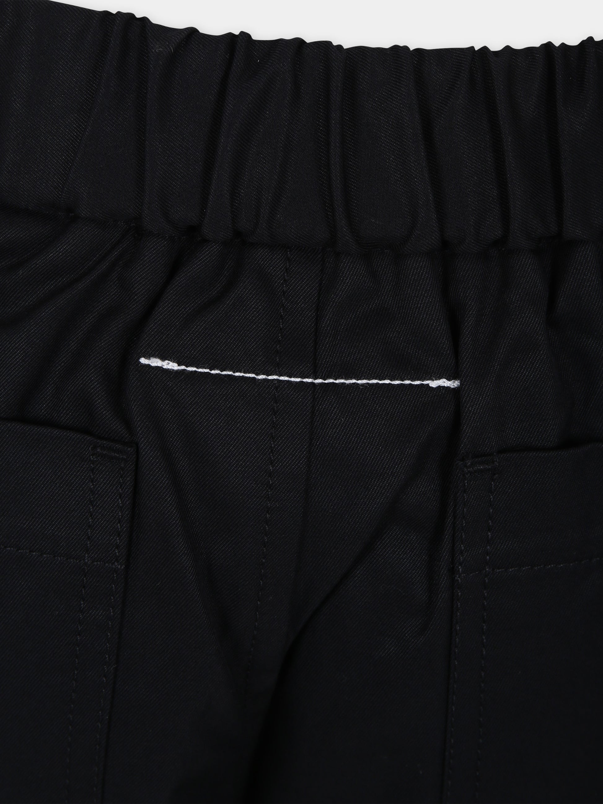 Pantaloni neri per bambini con logo,Mm6 Maison Margiela,M60215 MM036 MM6P48U M6900