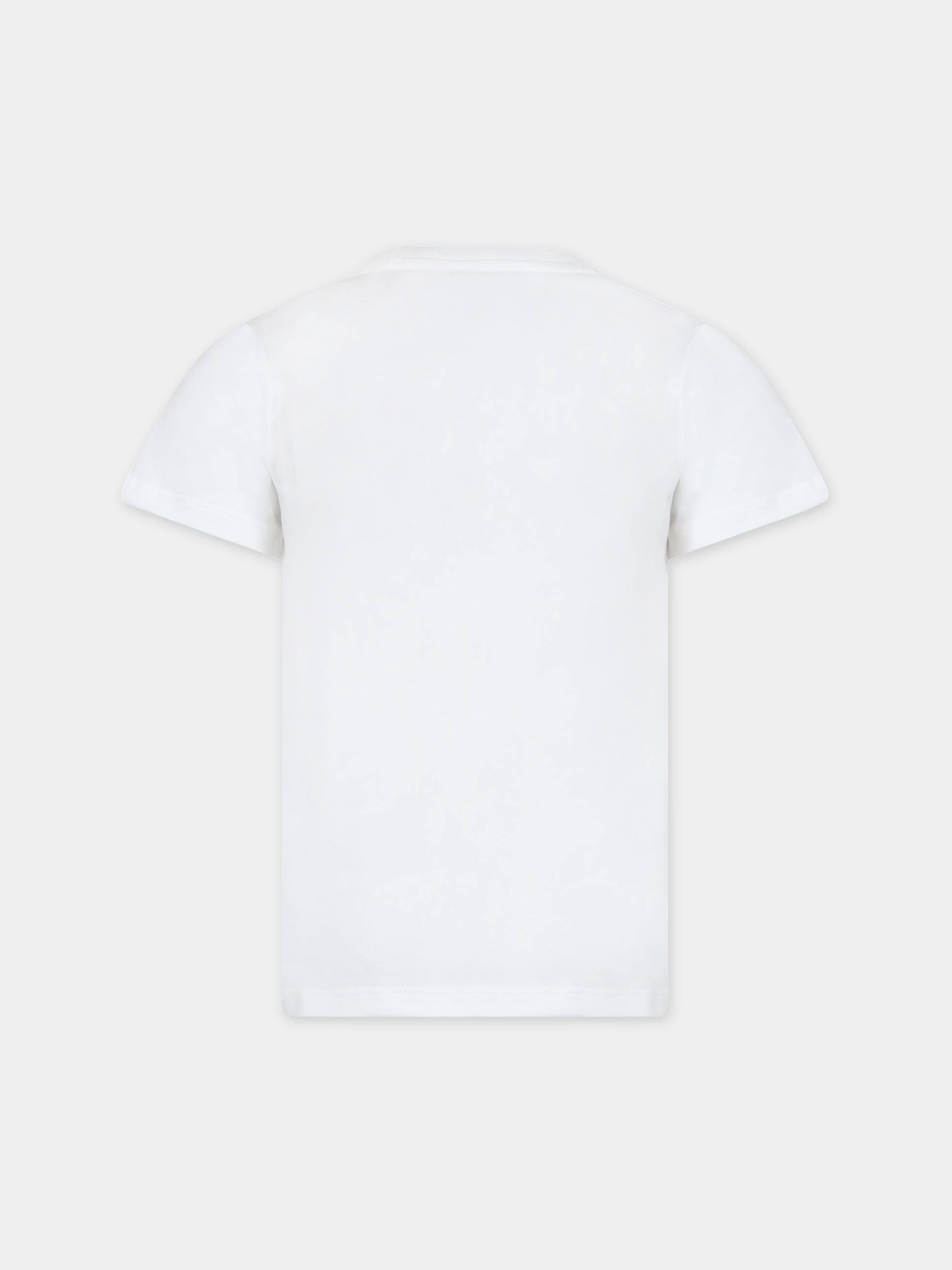 T-shirt bianca per bambino con stampa e logo,Gucci Kids,547559 XJF6P 9332