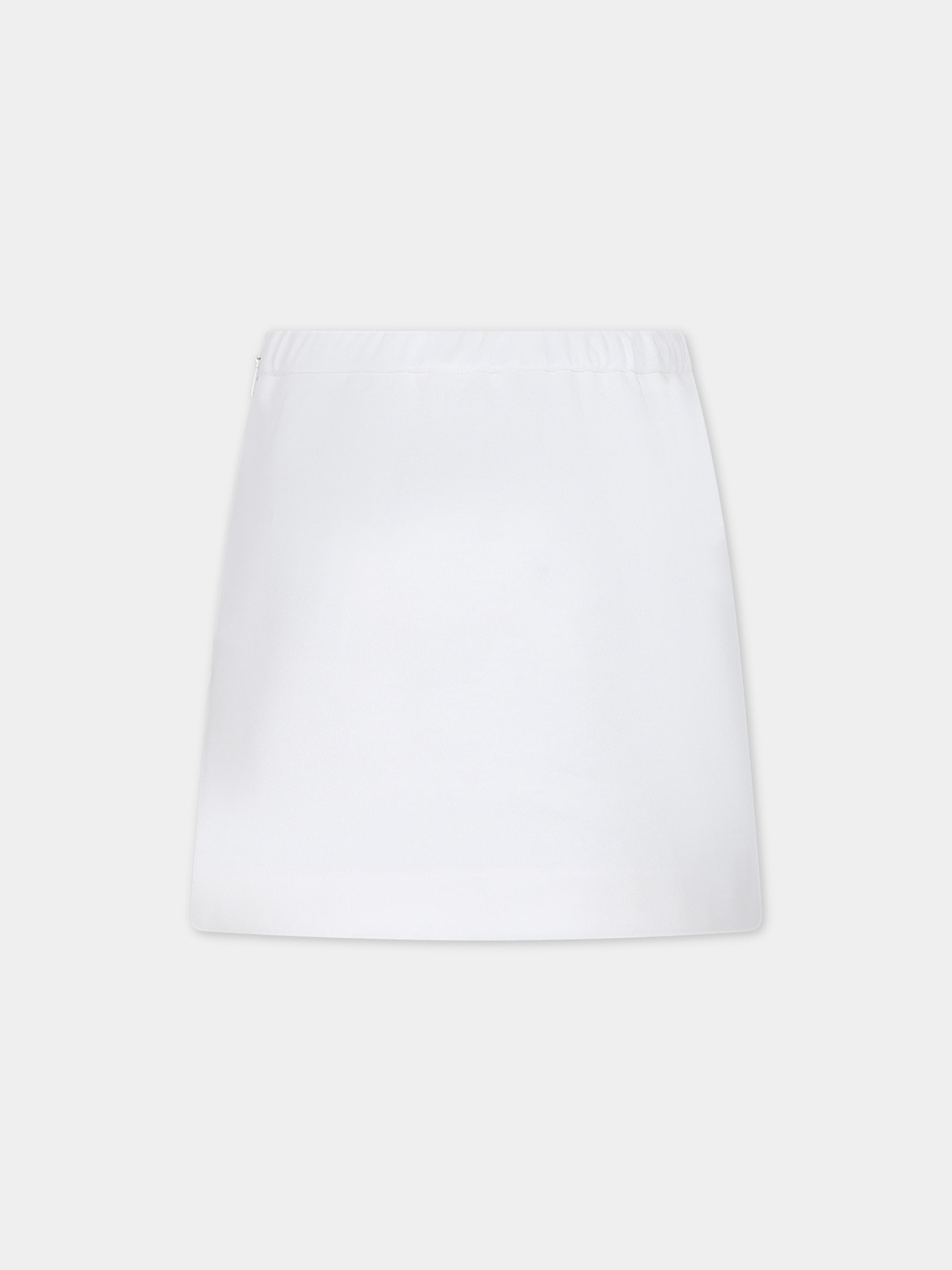 Gonna casual bianca per bambina con doppia G,Gucci Kids,768031 XJF81 9799