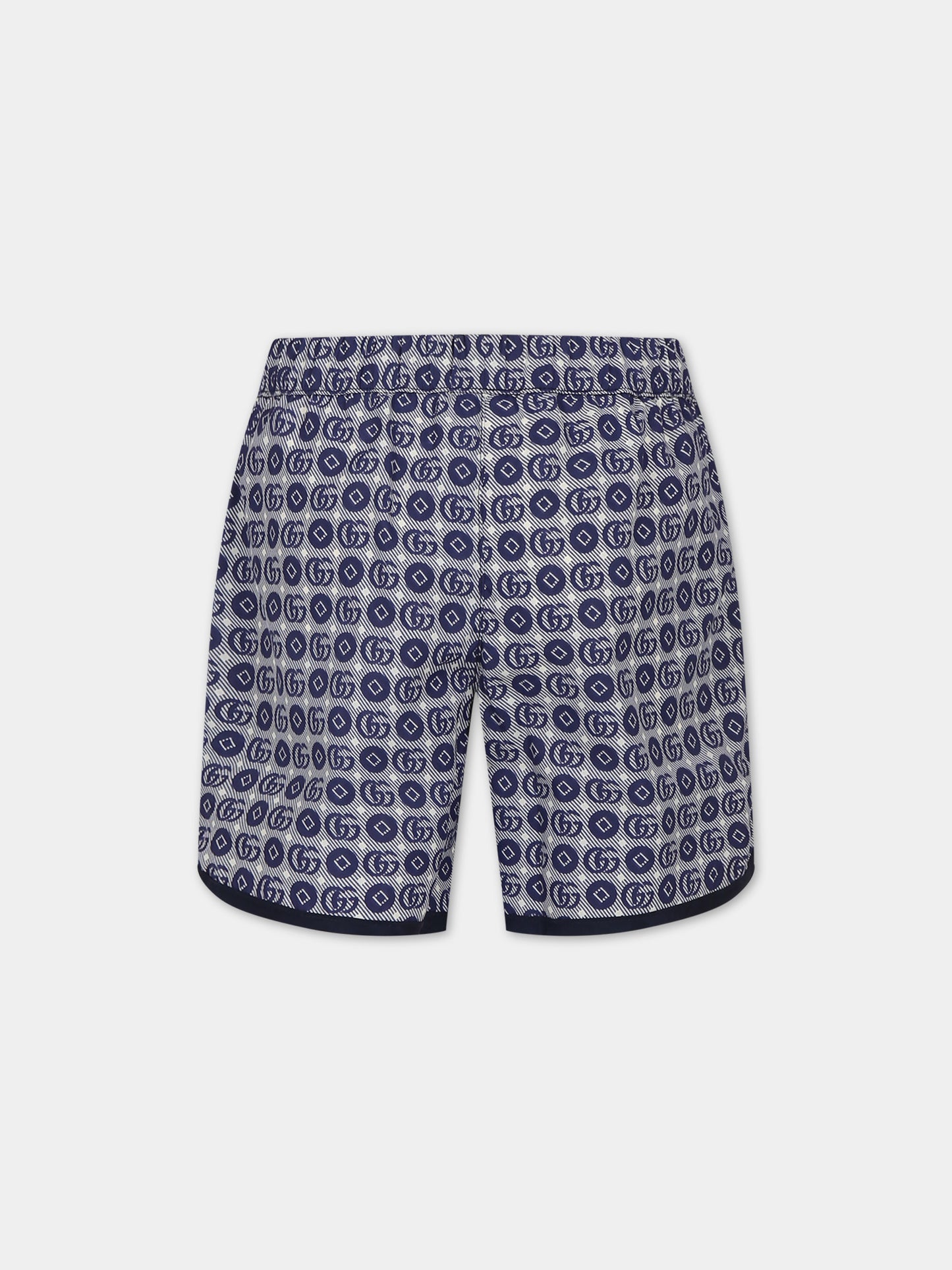 Boxer mare blu per bambino con doppia G,Gucci Kids,773026 XWA1B 4262