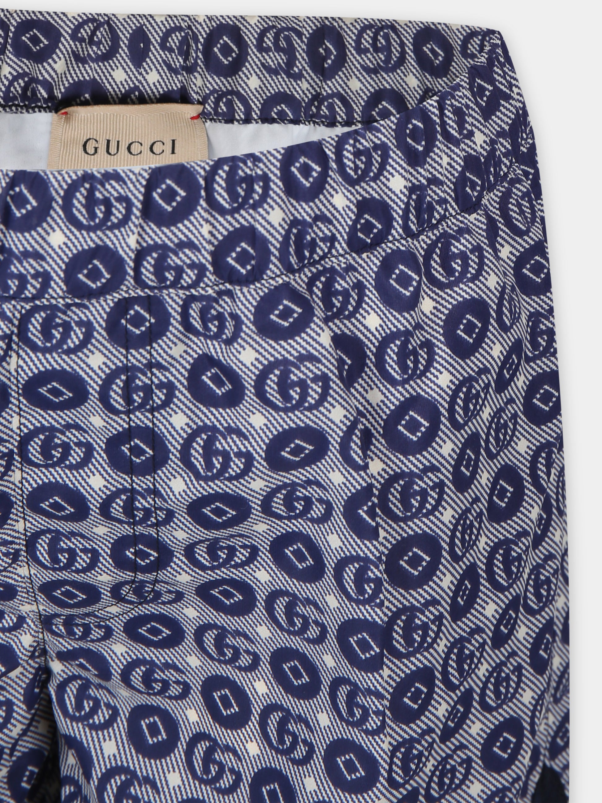 Boxer mare blu per bambino con doppia G,Gucci Kids,773026 XWA1B 4262