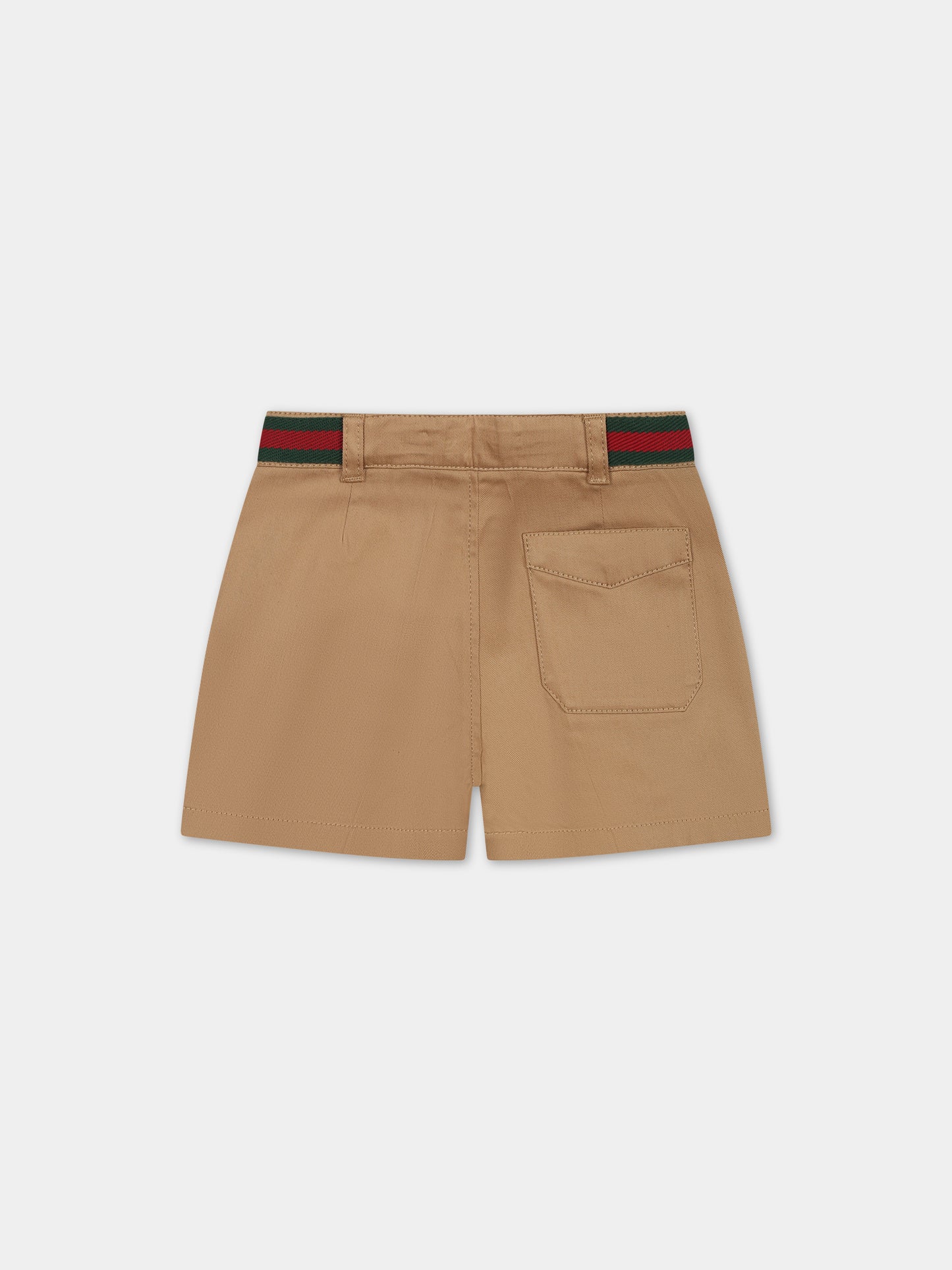 Shorts beige per neonato con dettaglio Web,Gucci Kids,778591 XWA0I 9813