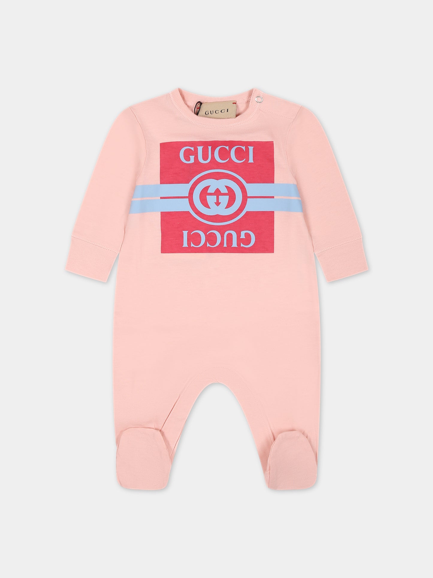 Tutina rosa per neonata con logo,Gucci Kids,779232 XJF50 6372