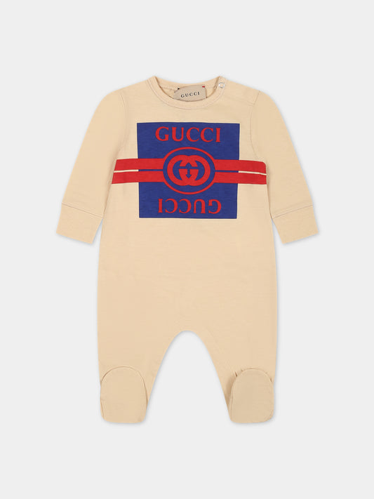 Tutina avorio per neonata con logo,Gucci Kids,779232 XJF50 7524