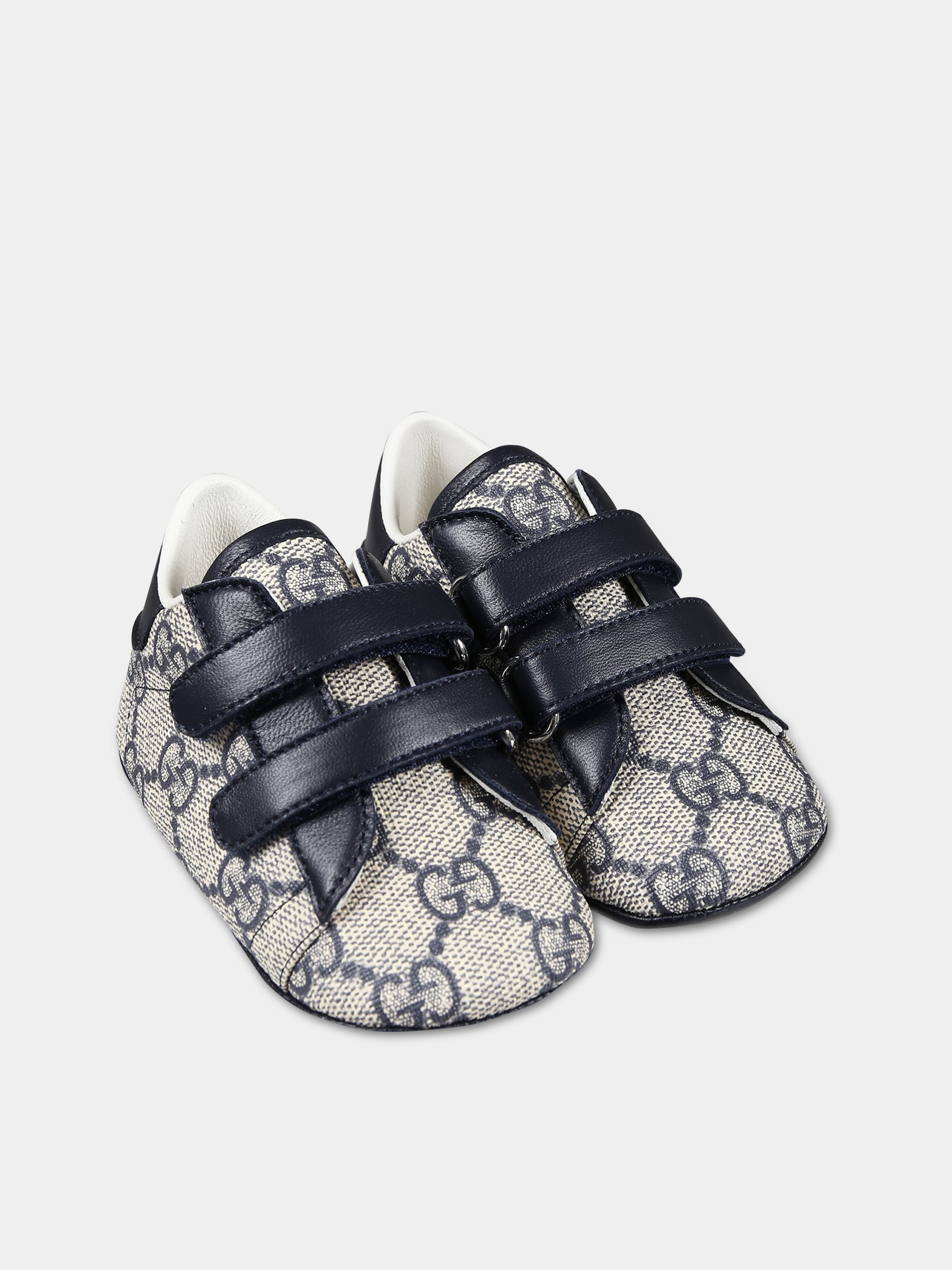 Sneakers blu per neonato con logo GG all-over,Gucci Kids,772387 FACX3 4054