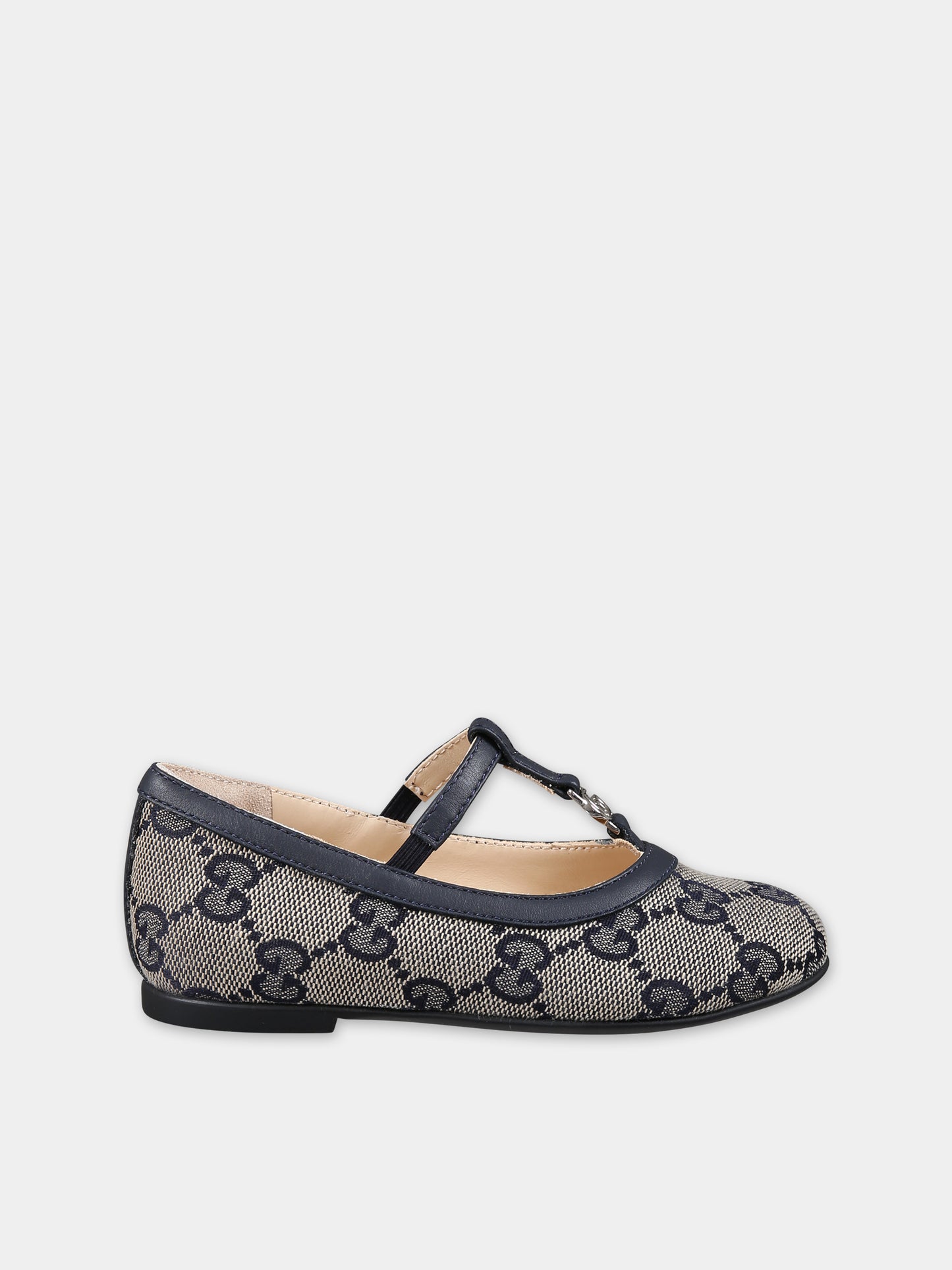 Ballerine blu per neonata con doppia G,Gucci Kids,750605 FACYJ 4057