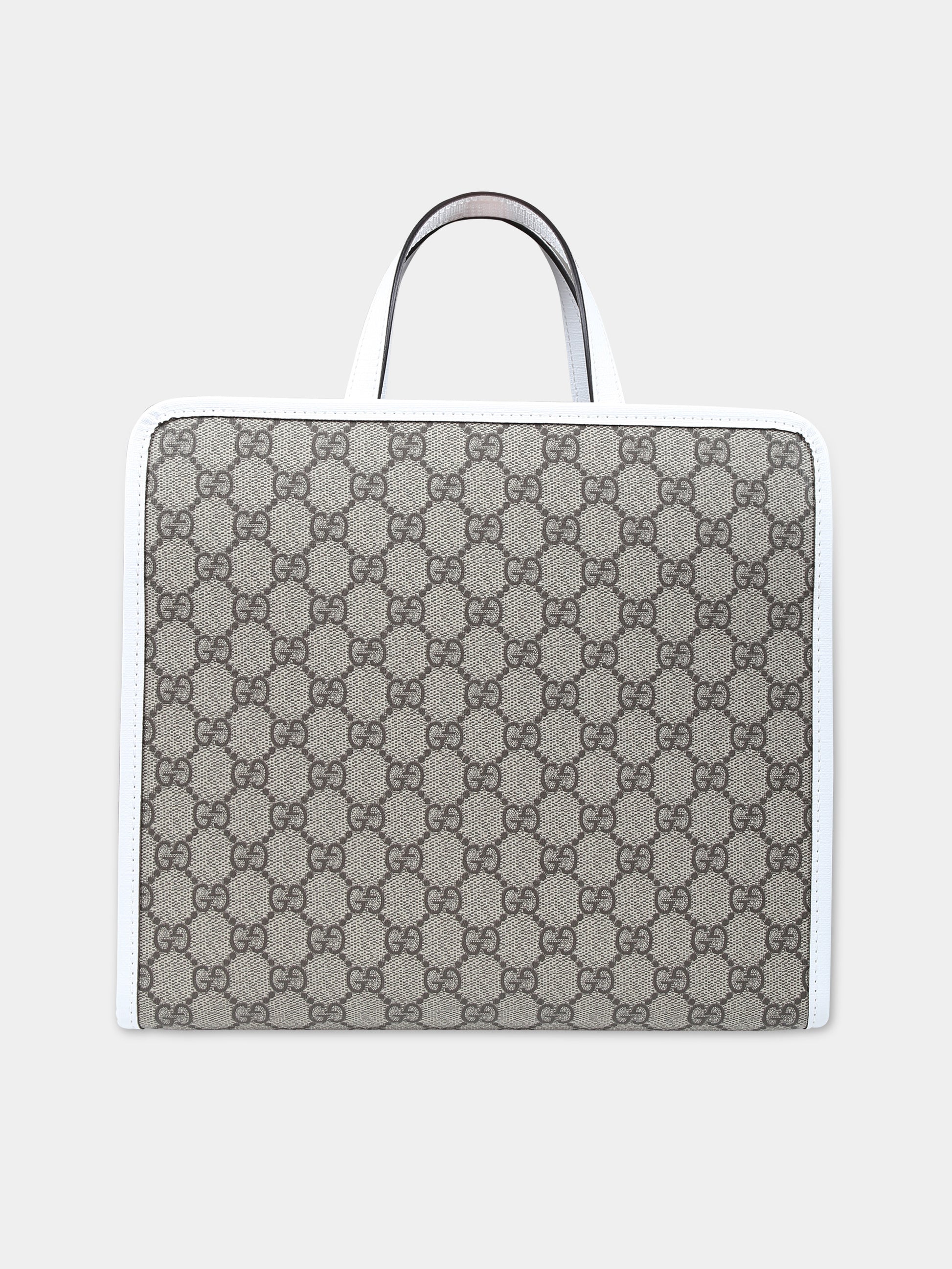 Borsa marrone per bambina con stampa,Gucci Kids,605614 FAC0H 8649