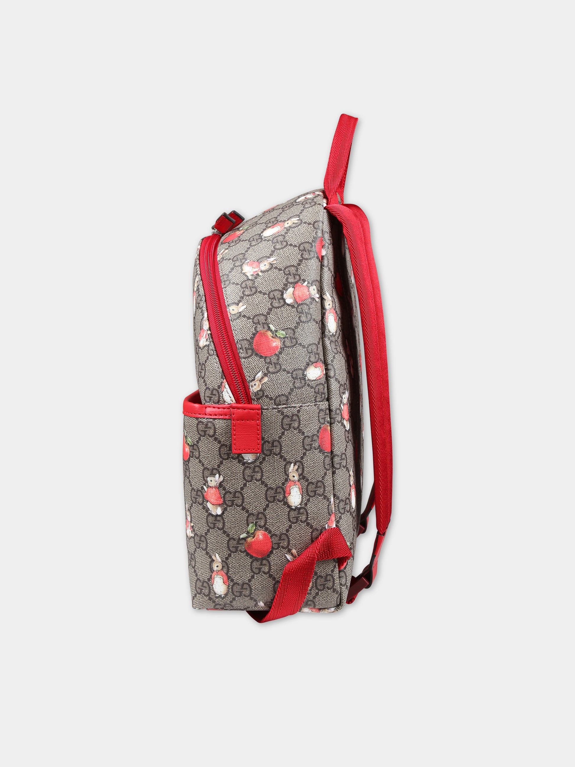 Zaino marrone per bambina con stampa,Gucci Kids,782708 FACZV 8465