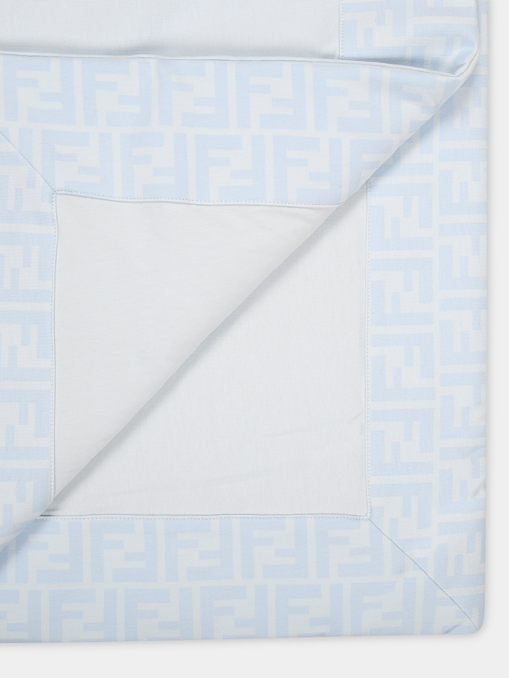 Coperta celeste per neonato con logo,Fendi Kids,BUJ267 AQT8 F19J4