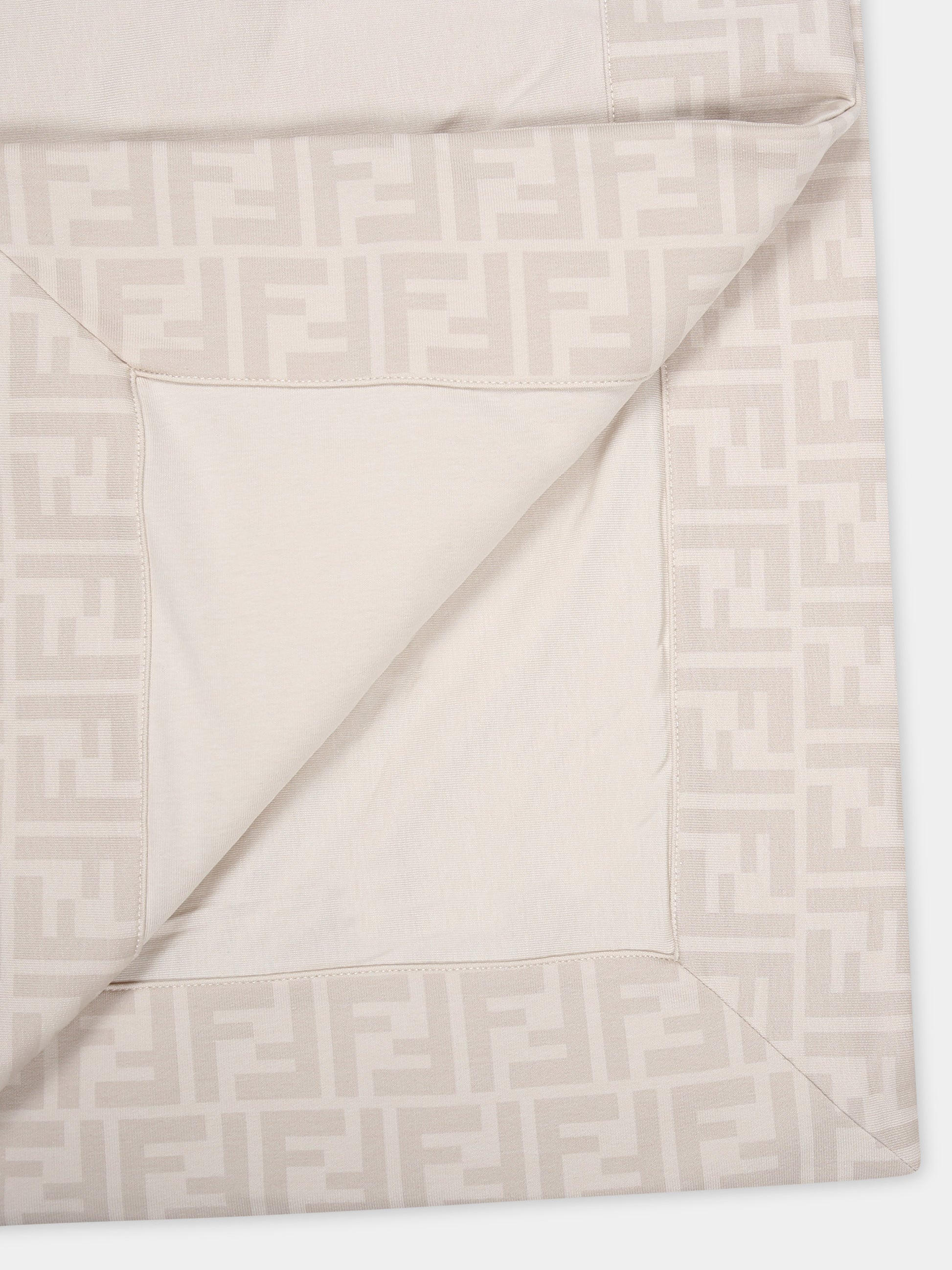 Coperta beige per neonati con logo,Fendi Kids,BUJ267 AQT8 F19J5