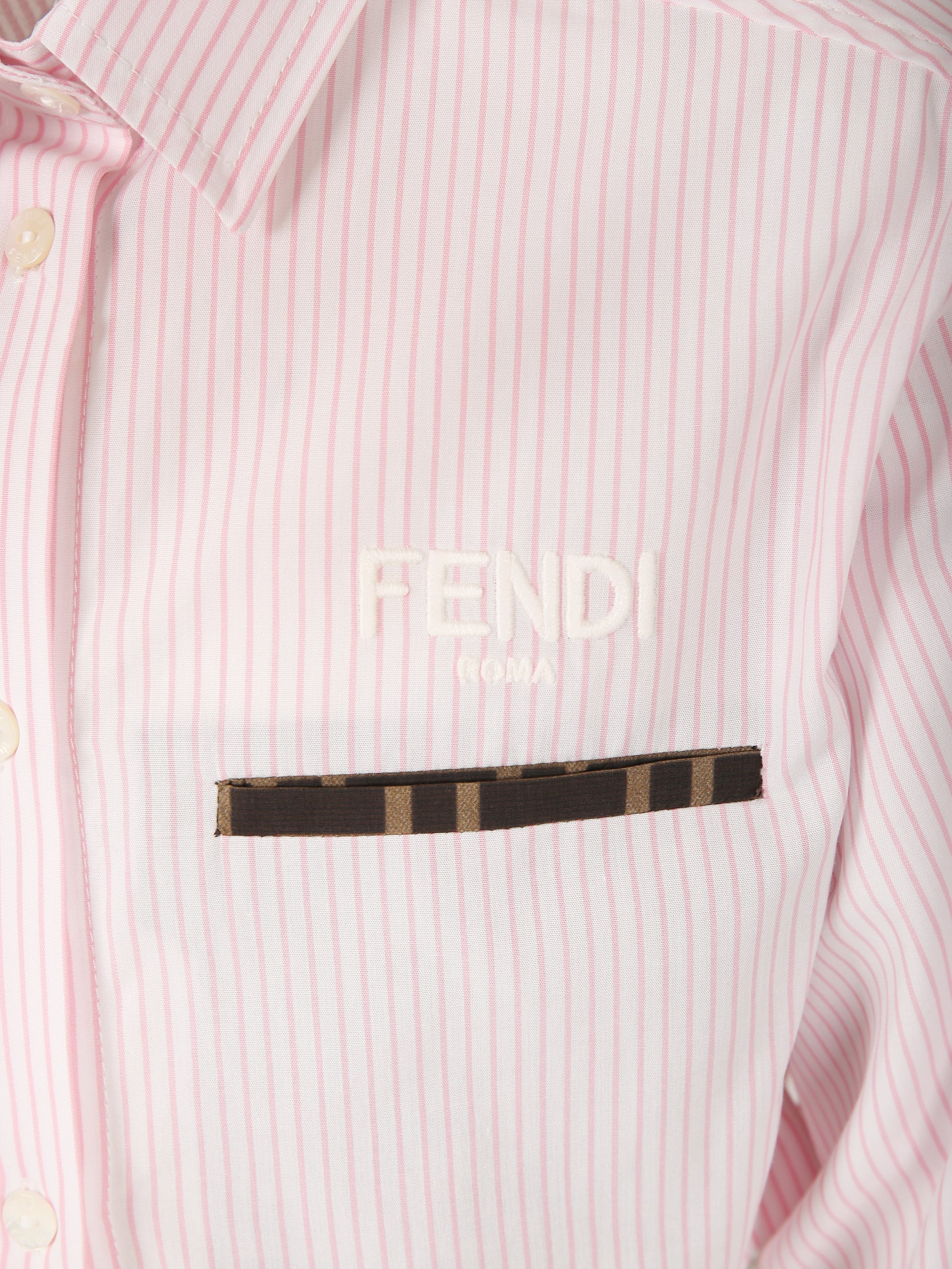 Camicia rosa per bambina con logo,Fendi Kids,JFC107 AQSI F0QE5