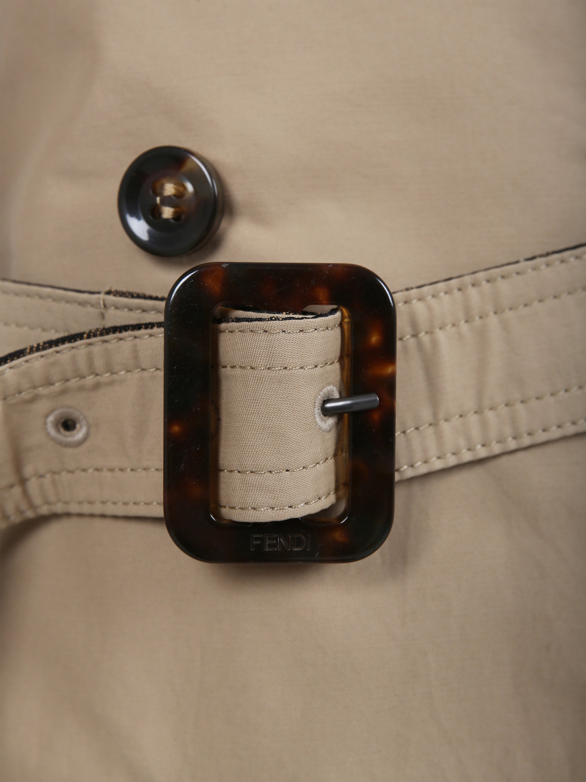 Trench beige per bambina con logo FF,Fendi Kids,JFA192 AG1W F1F4G