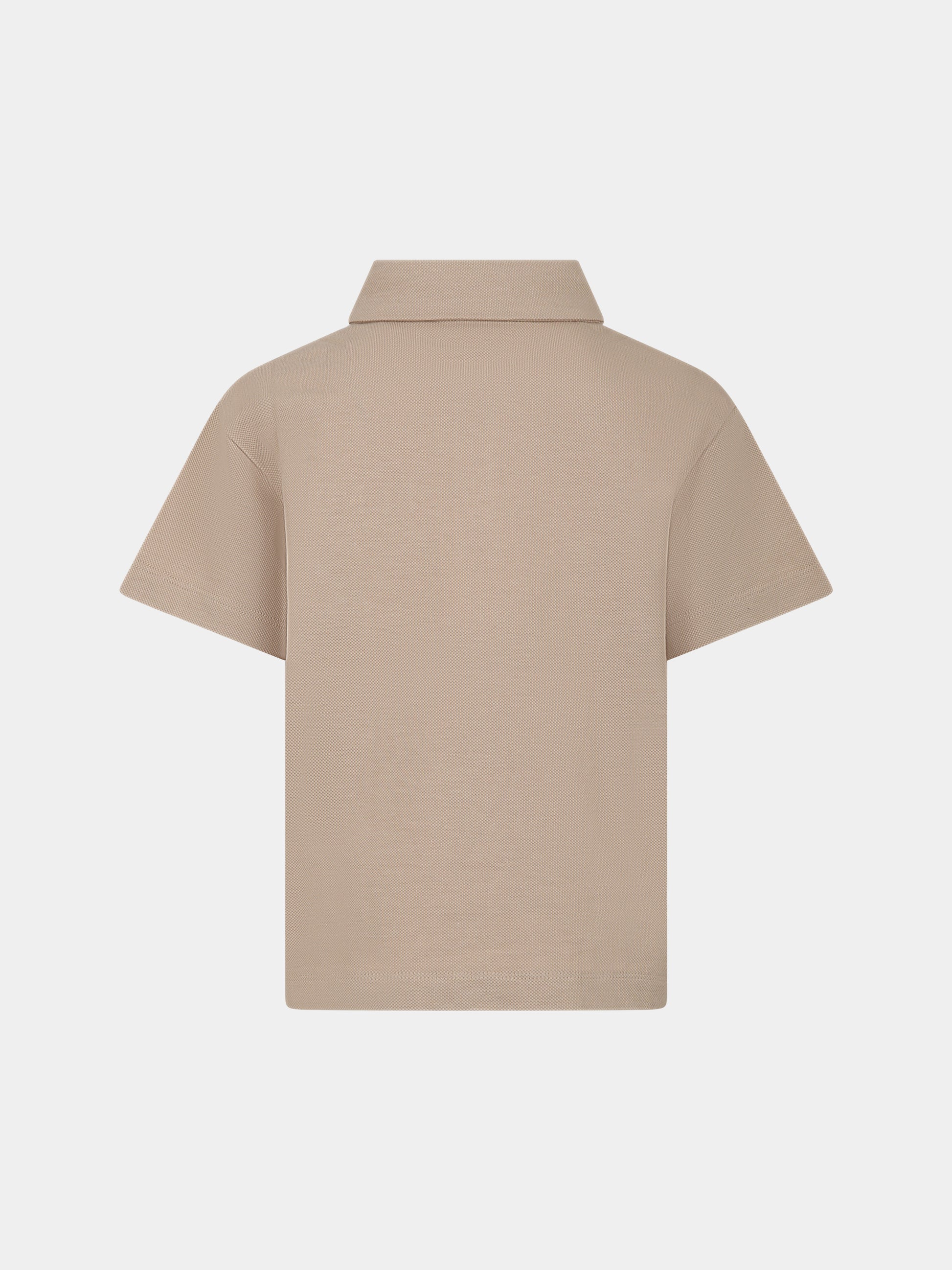 Polo beige per bambino con logo,Fendi Kids,JMI442 AVP F1B2Y