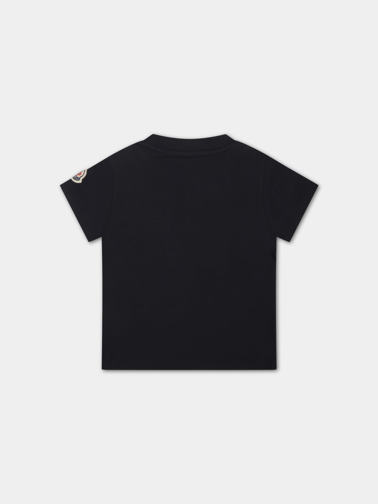 T-shirt blu per neonata con logo,Moncler Kids,951 8C00002 8790N 778