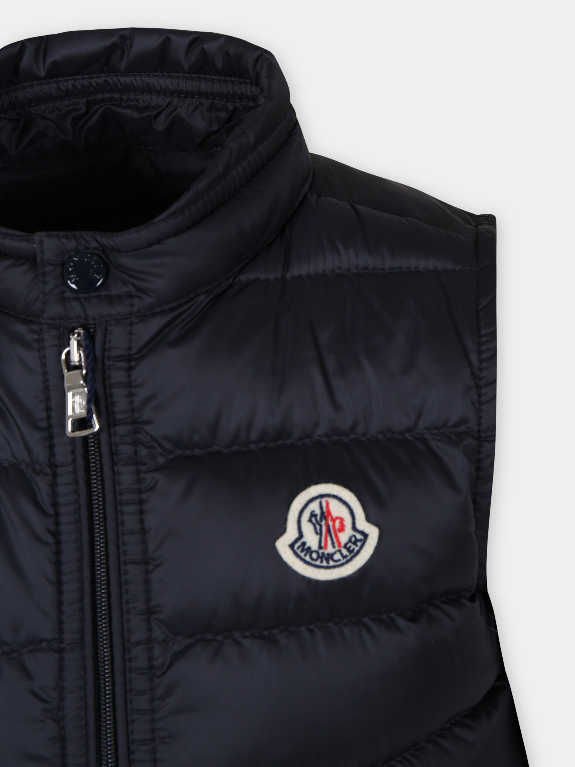 Gilet blu per bambino con logo,Moncler Kids,954 1A00055 595FE 778