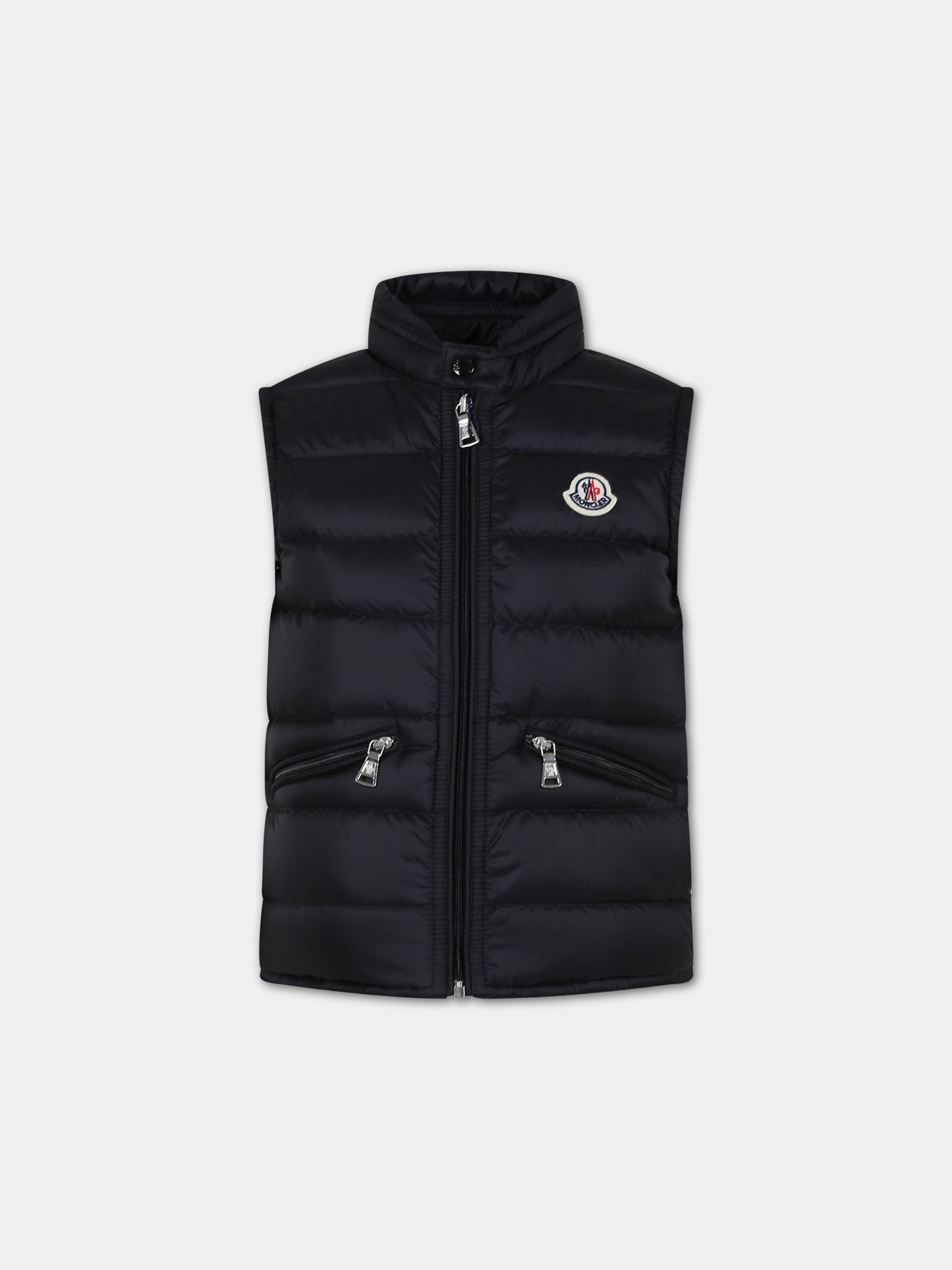 Gilet nero per bambino con logo,Moncler Kids,954 1A00055 595FE 999
