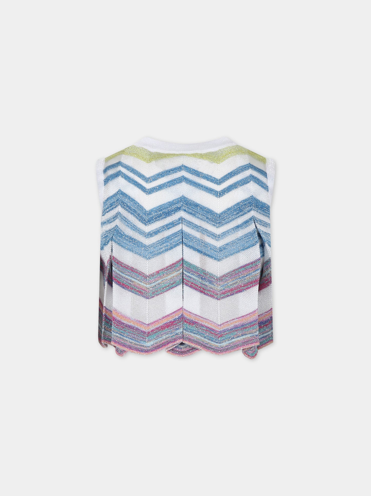 Top multicolor per bambina con motivo a chevron,Missoni,MU9A32 X0146 999