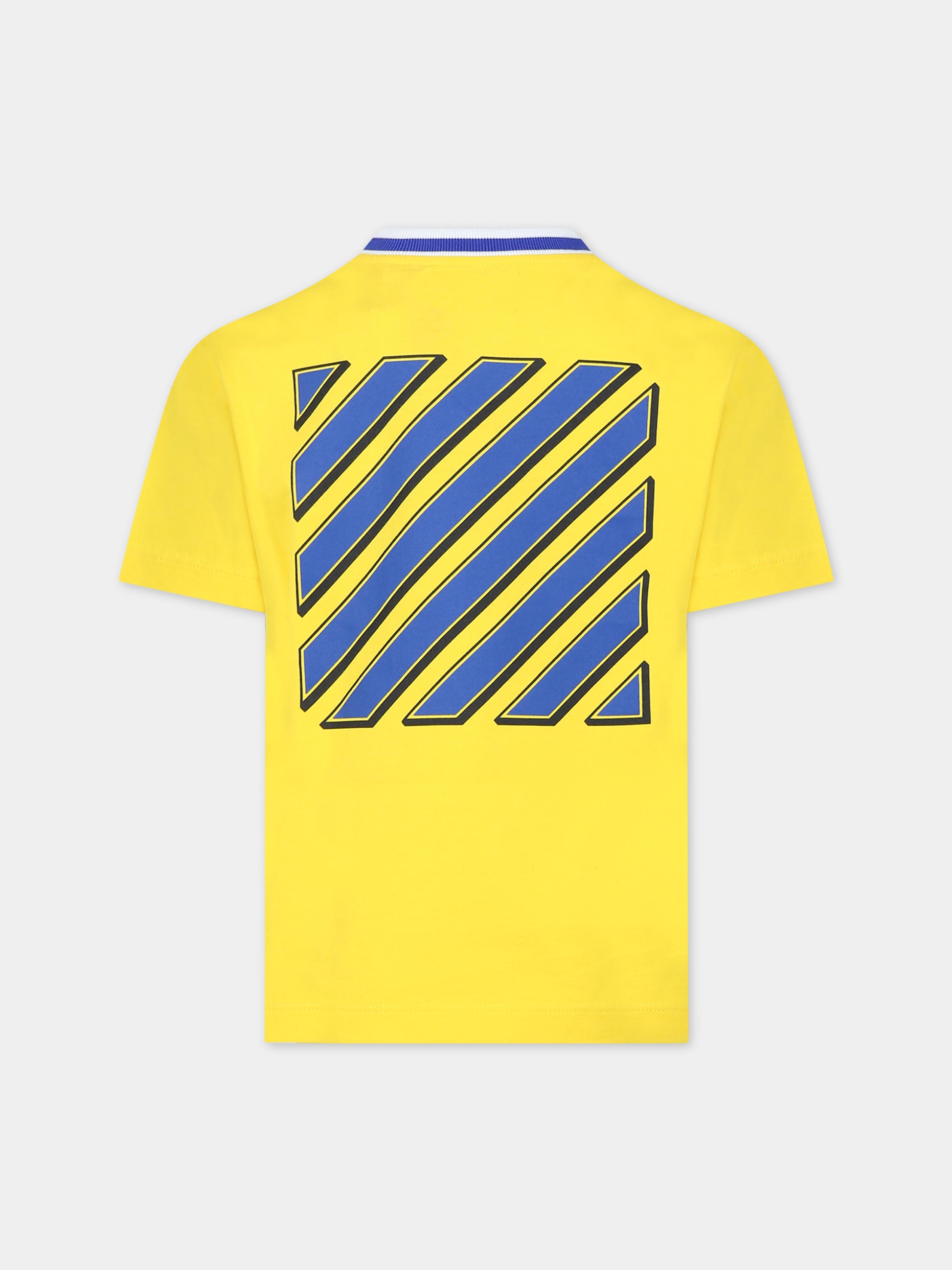 T-shirt gialla per bambino con logo,Off White,OBAA010S24JER0011845