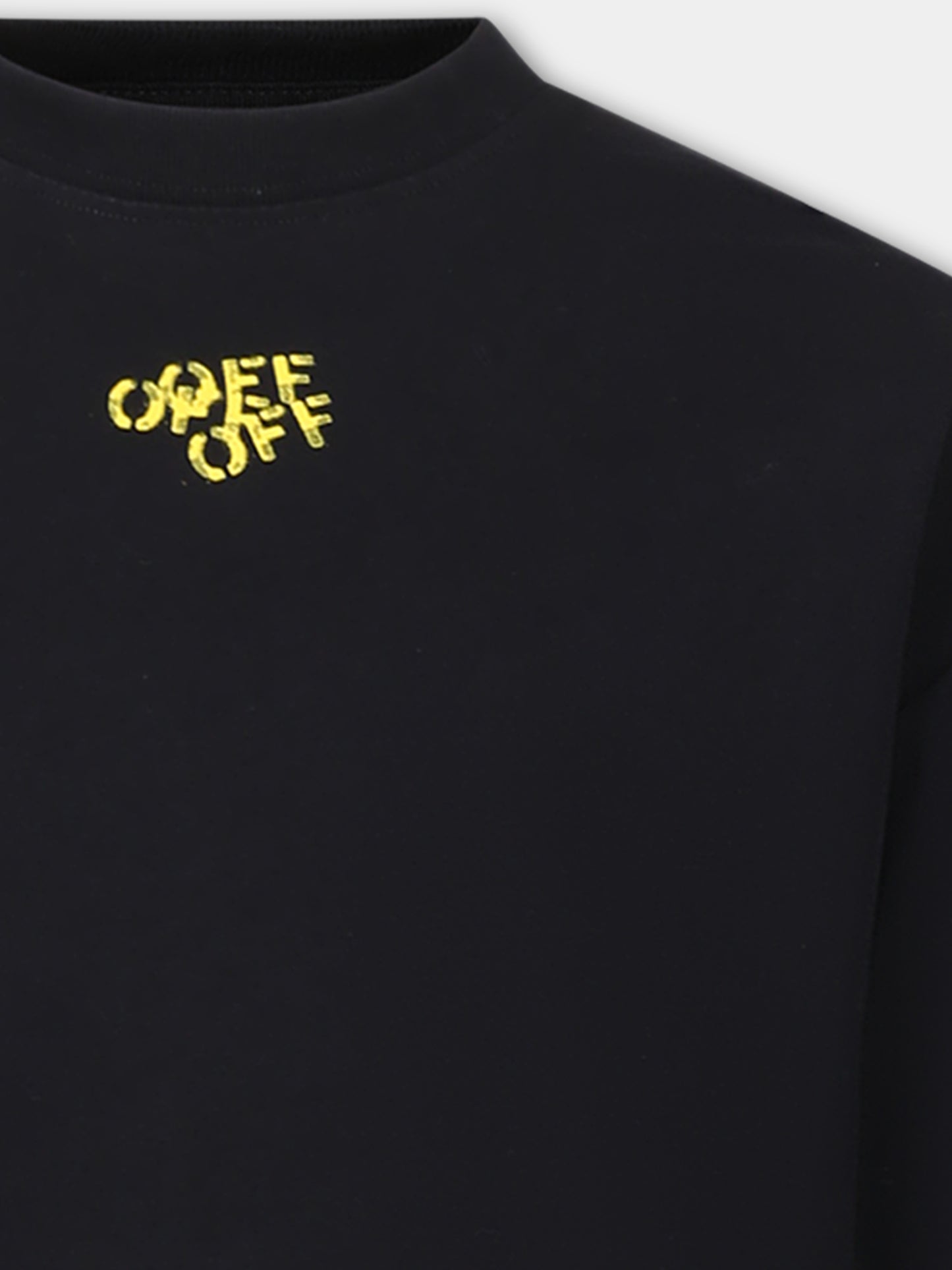 T-shirt nera per bambino con logo,Off White,OBAB001S24JER0041018