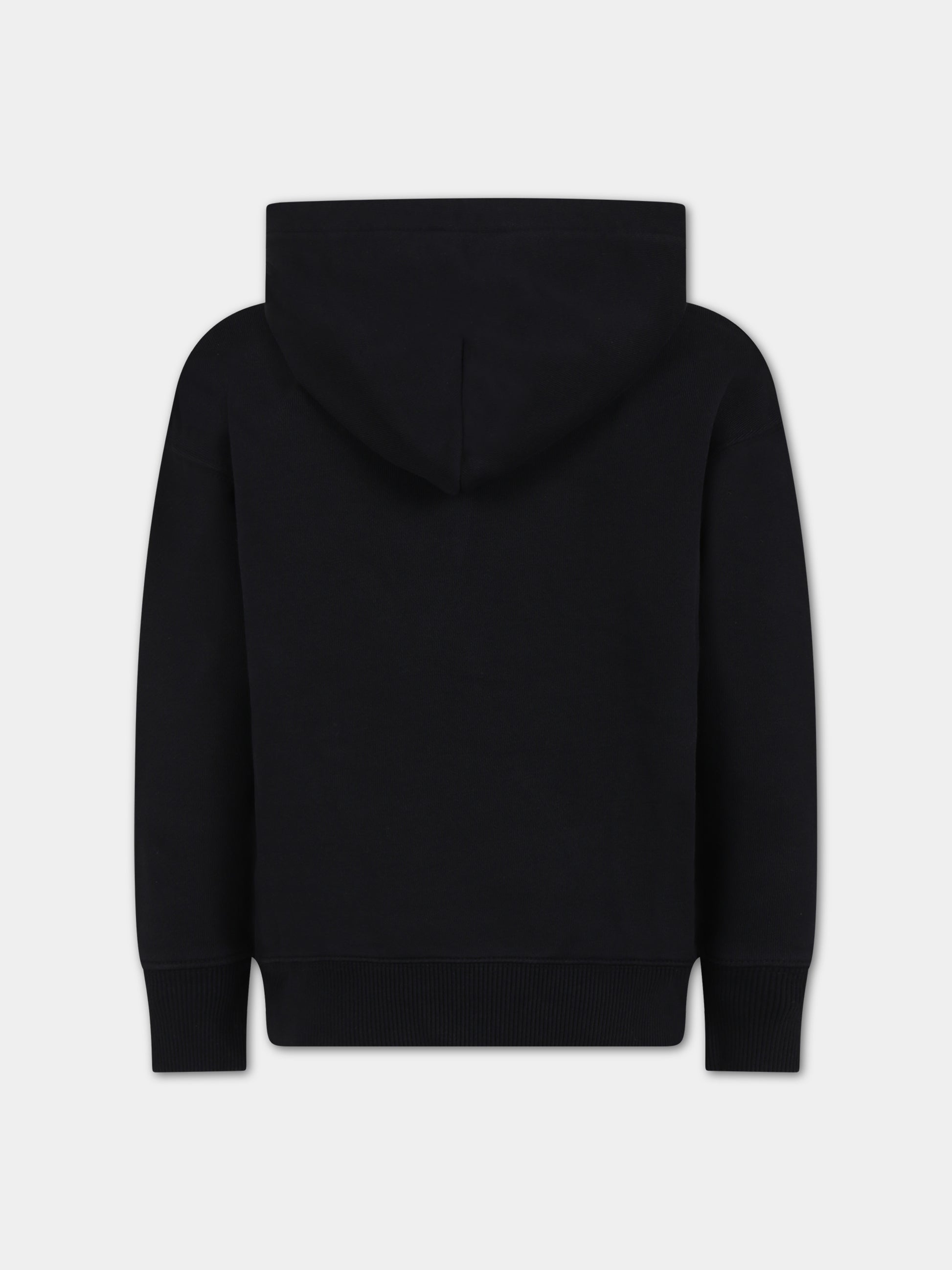 Felpa nera con cappuccio per bambino con logo,Off White,OBBB001S24FLE0031055