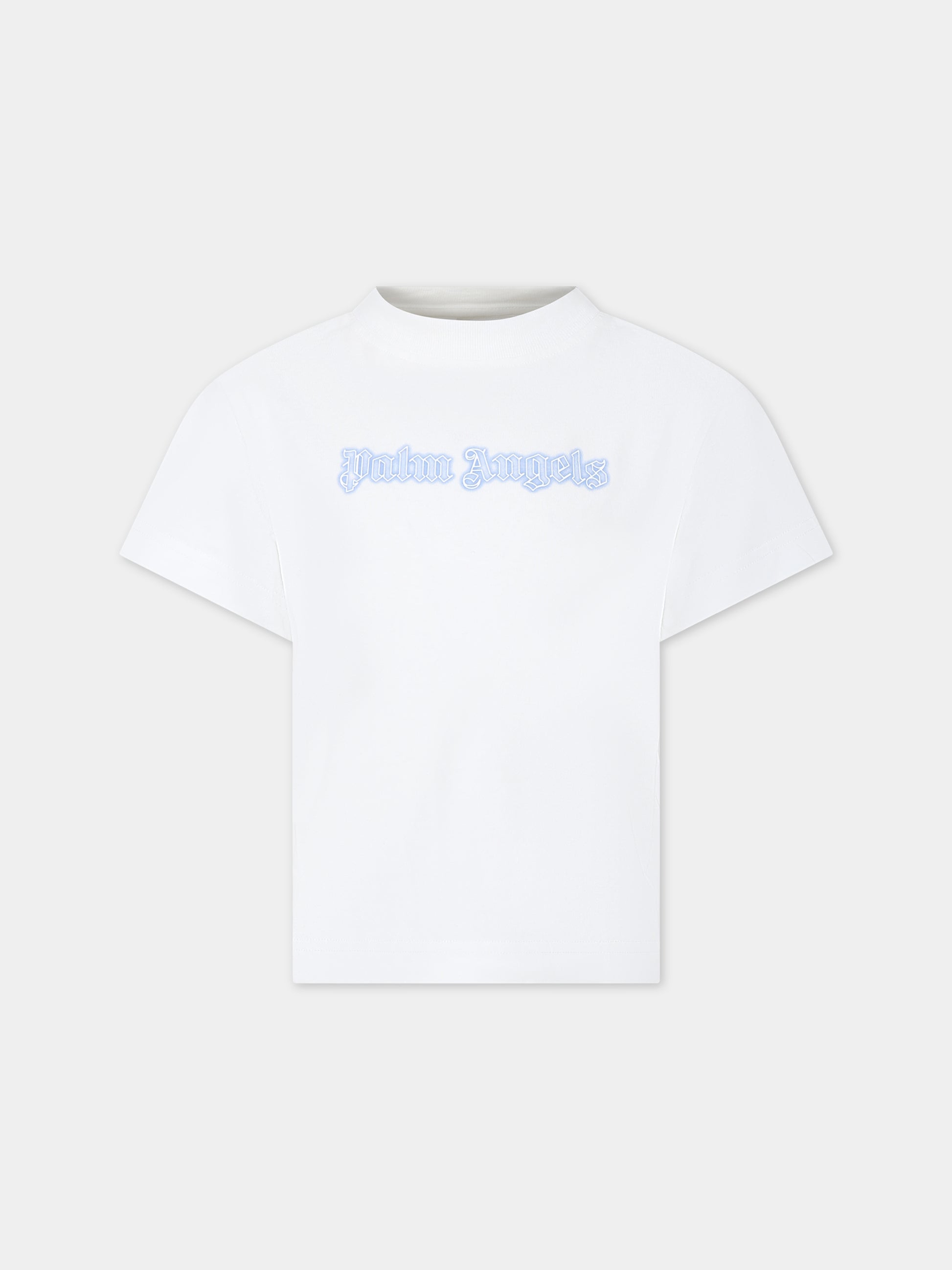 T-shirt bianca per bambino con logo,Palm Angels,PBAA003S24JER0050340
