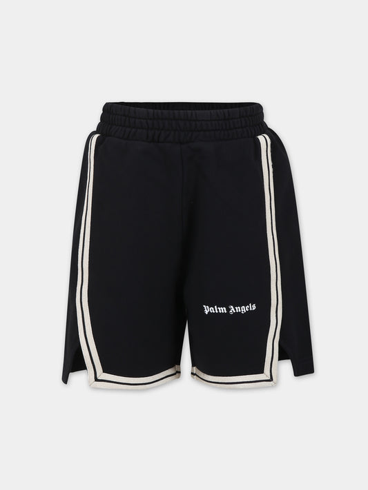 Pantaloni neri per bambino con logo,Palm Angels,PBCI007S24FLE0011001