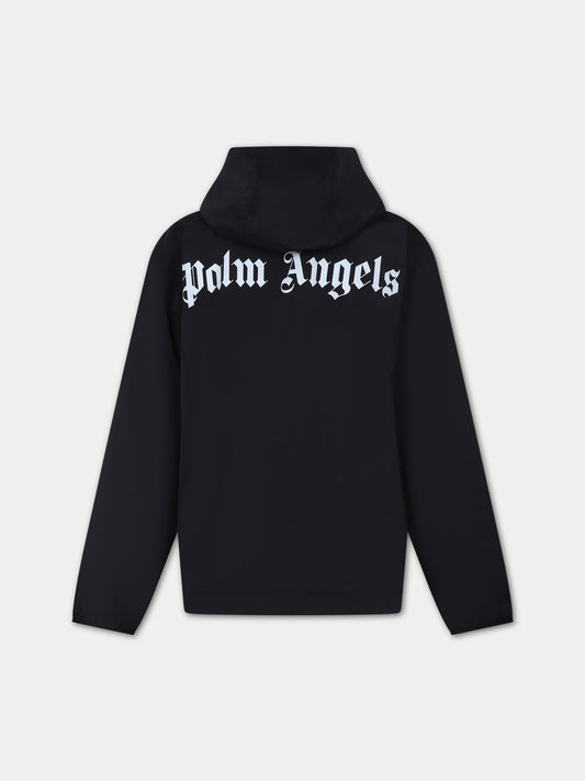 Giacca a vento nera per bambino,Palm Angels,PBEB003C99FAB0011001