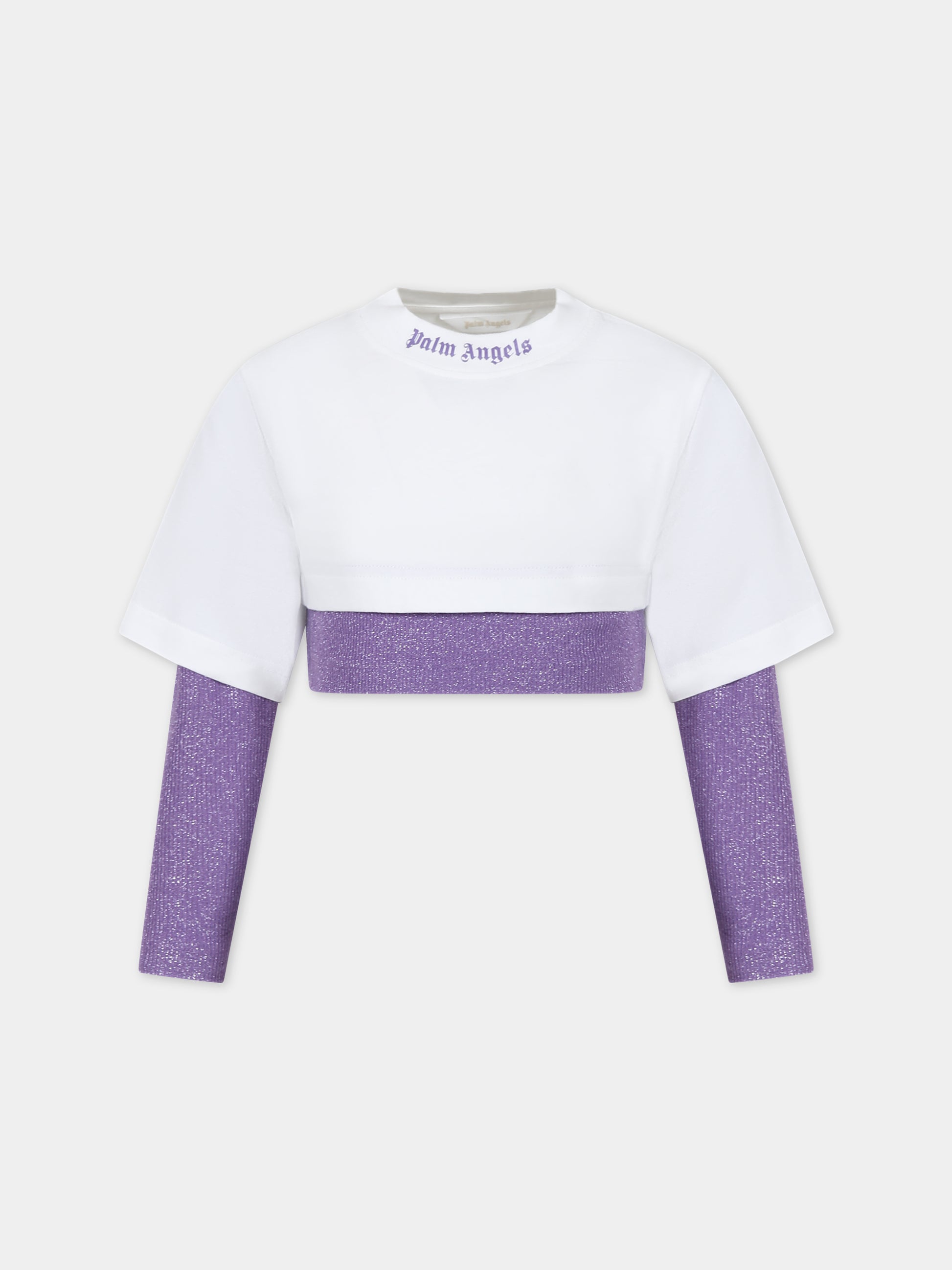 T-shirt bianca per bambina,Palm Angels,PGAB005S24JER0013636