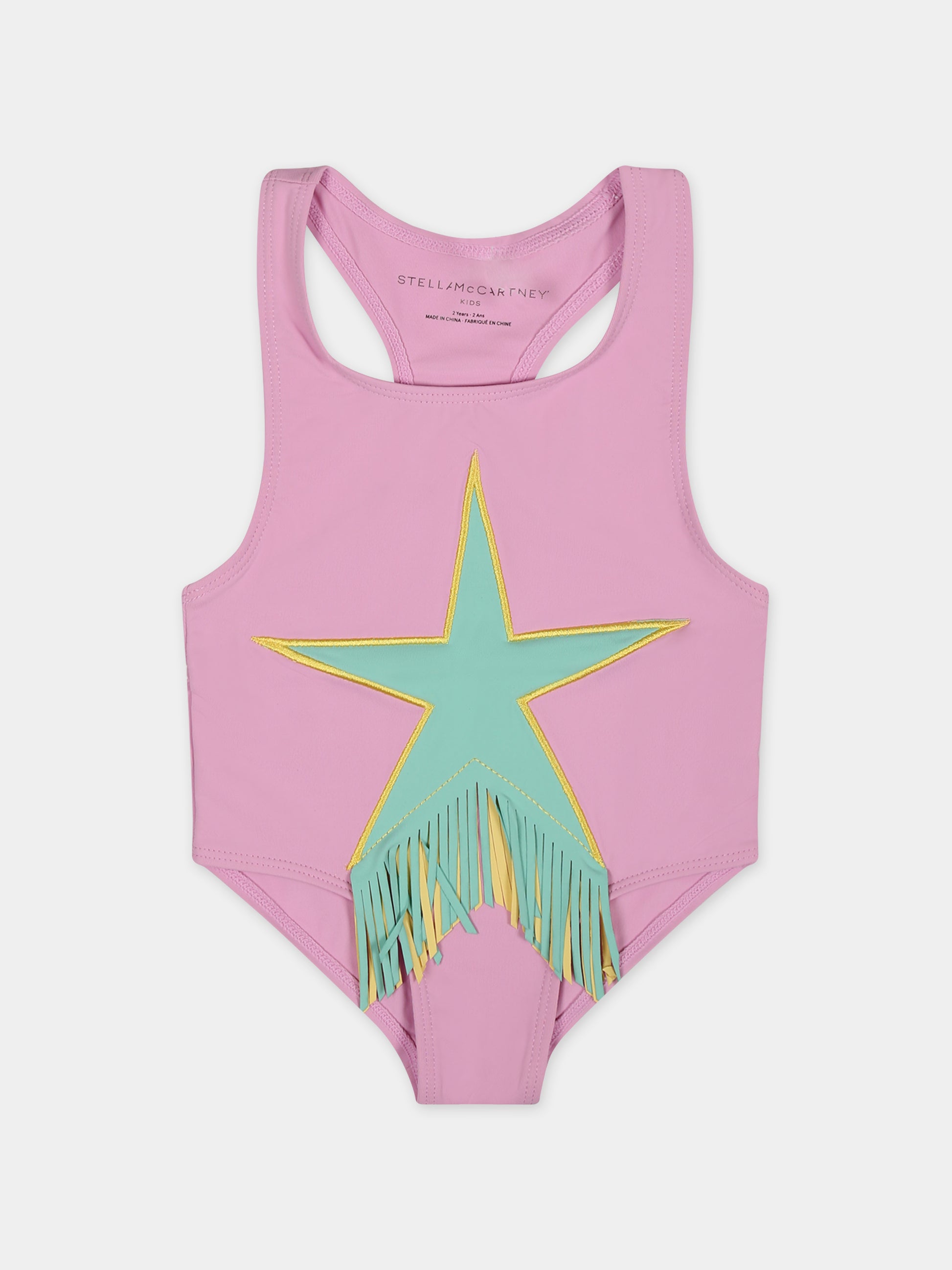 Costume rosa per neonata con stelle,Stella Mccartney Kids,TUCB85 Z0157 50G