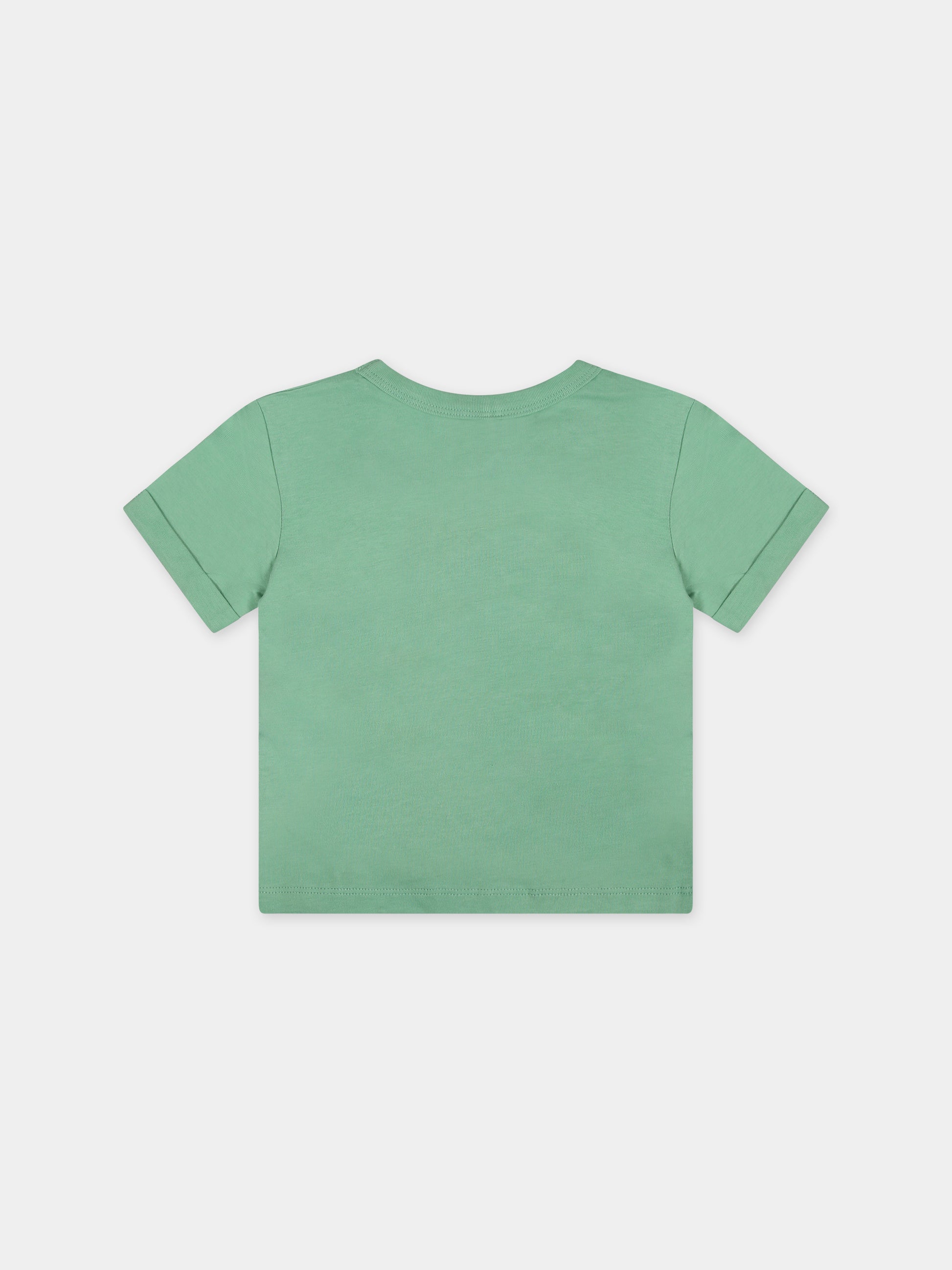 T-shirt verde per neonata con stella,Stella Mccartney Kids,TU8A61 Z0434 787