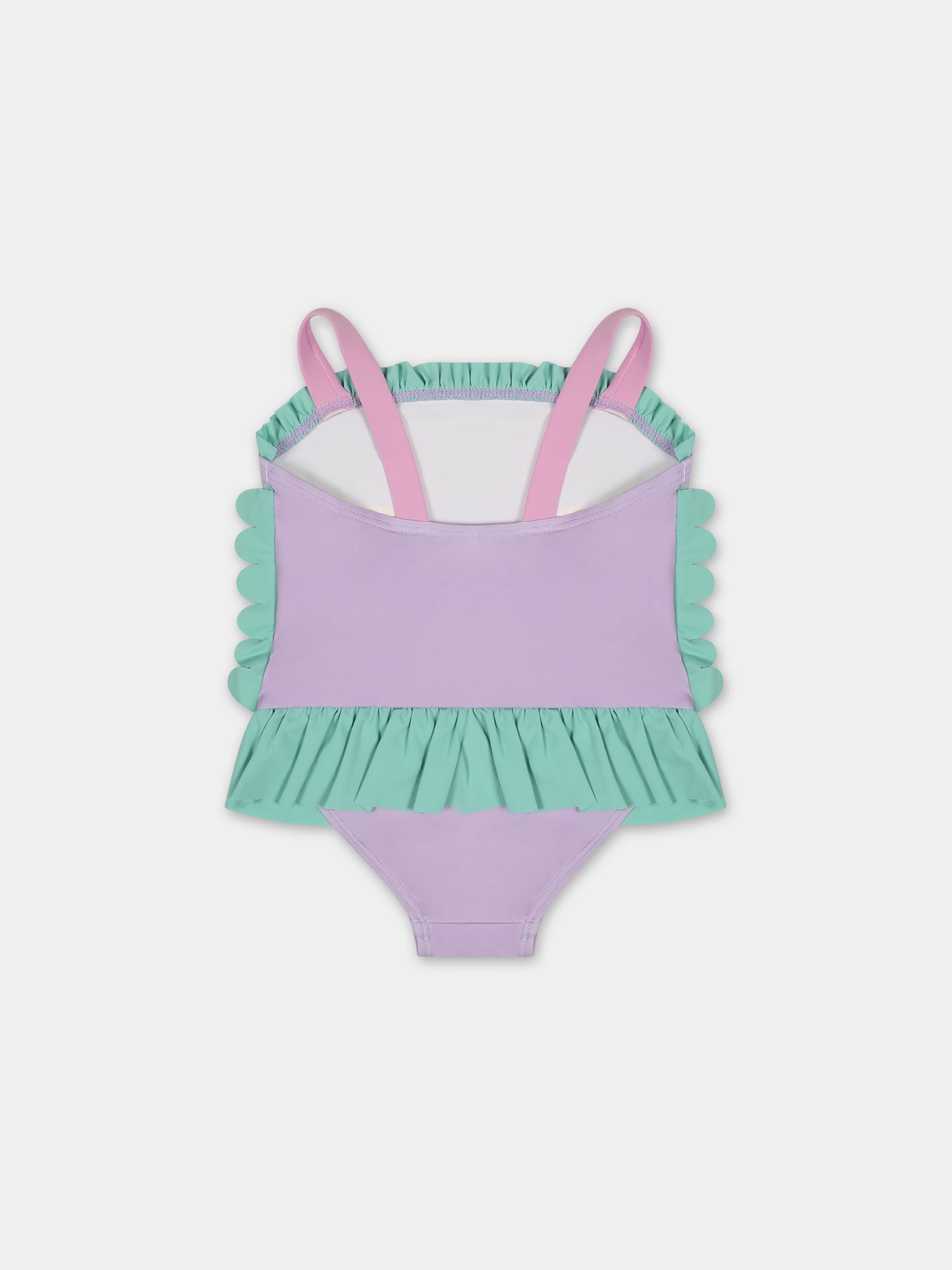 Costume viola per neonata con cavallucci marini,Stella Mccartney Kids,TUCB39 Z0157 572