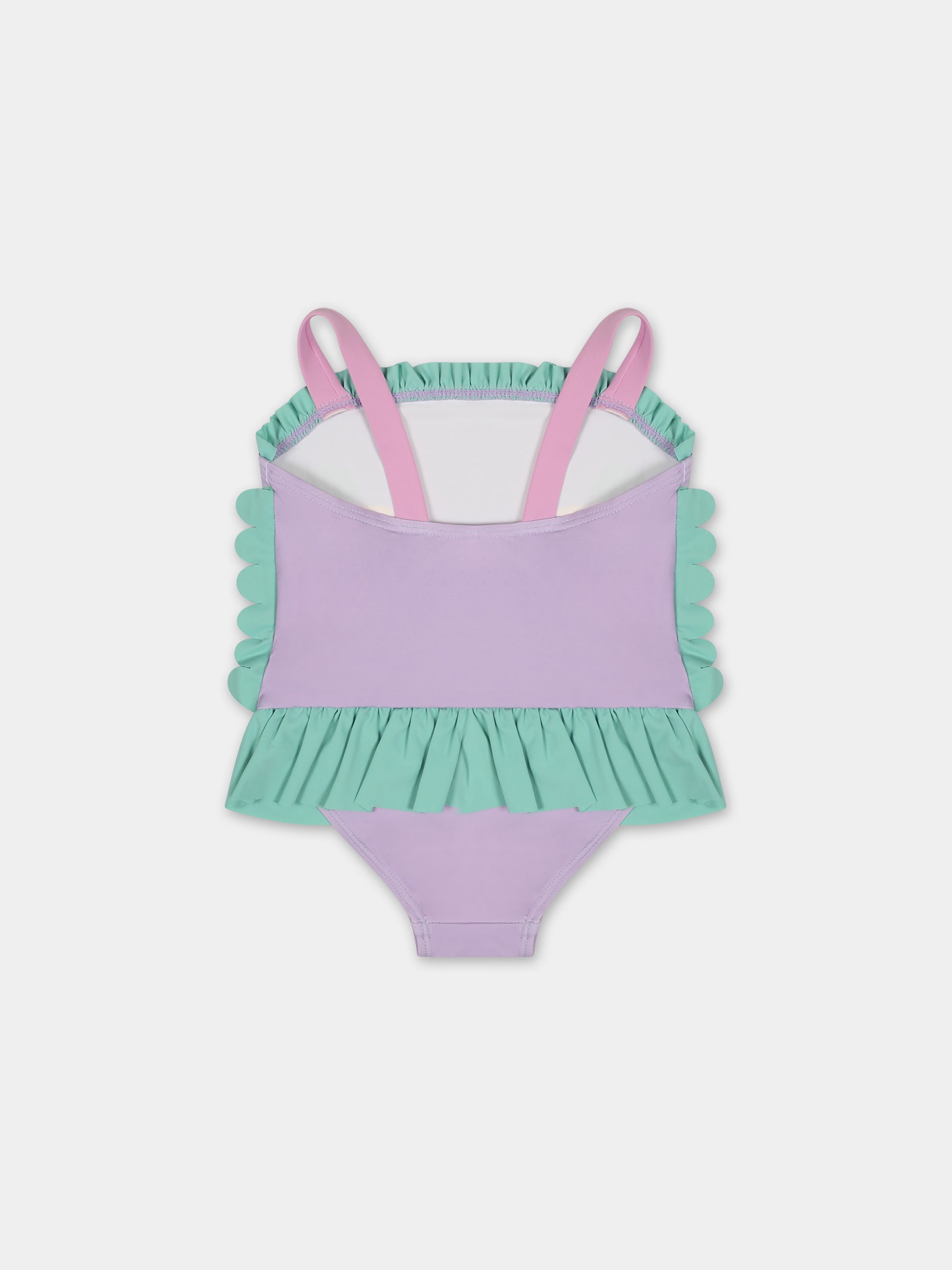 Costume viola per neonata con cavallucci marini,Stella Mccartney Kids,TUCB39 Z0157 572