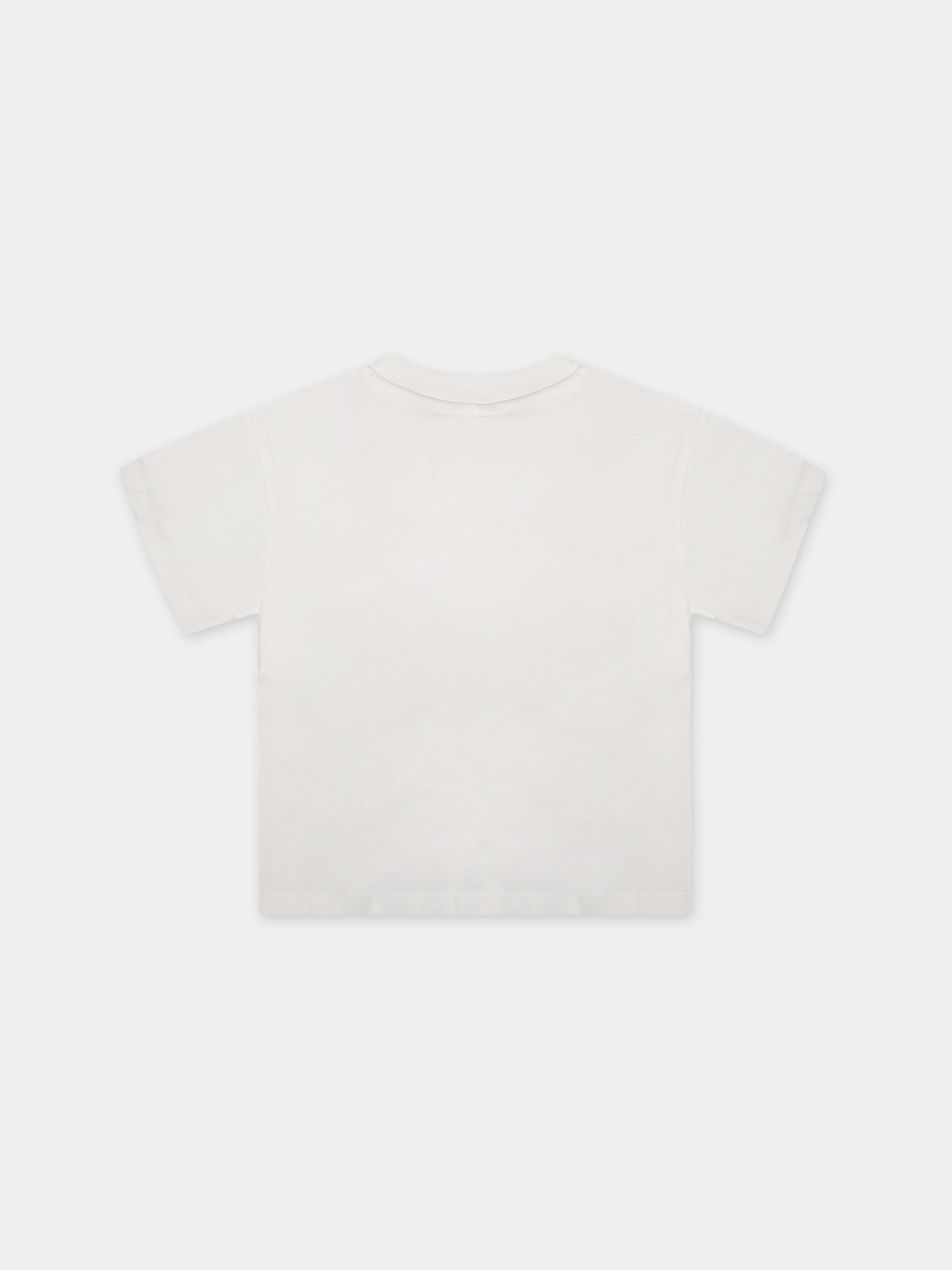 T-shirt bianca per neonato con stampa sandwich,Stella Mccartney Kids,TU8Q61 Z0434 101