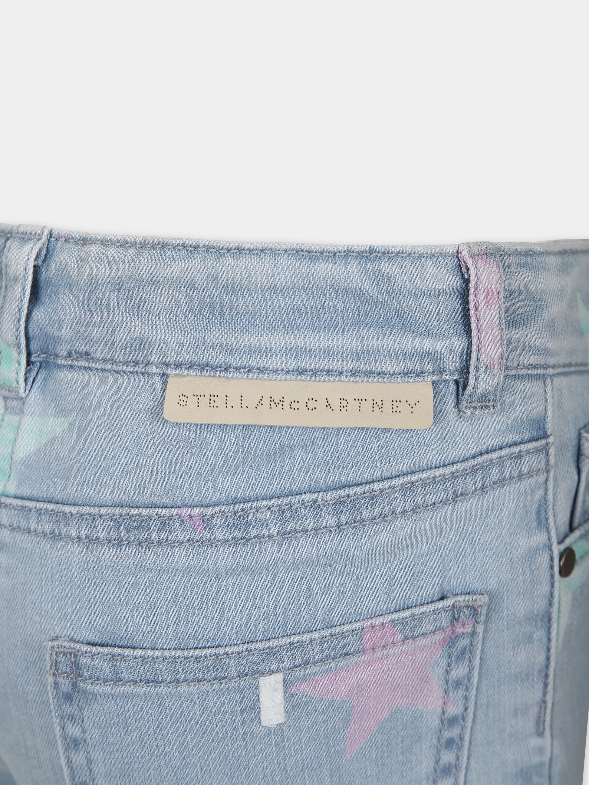 Shorts in denim per bambina con stelle all-over,Stella Mccartney Kids,TU6E59 Z0863 600MC