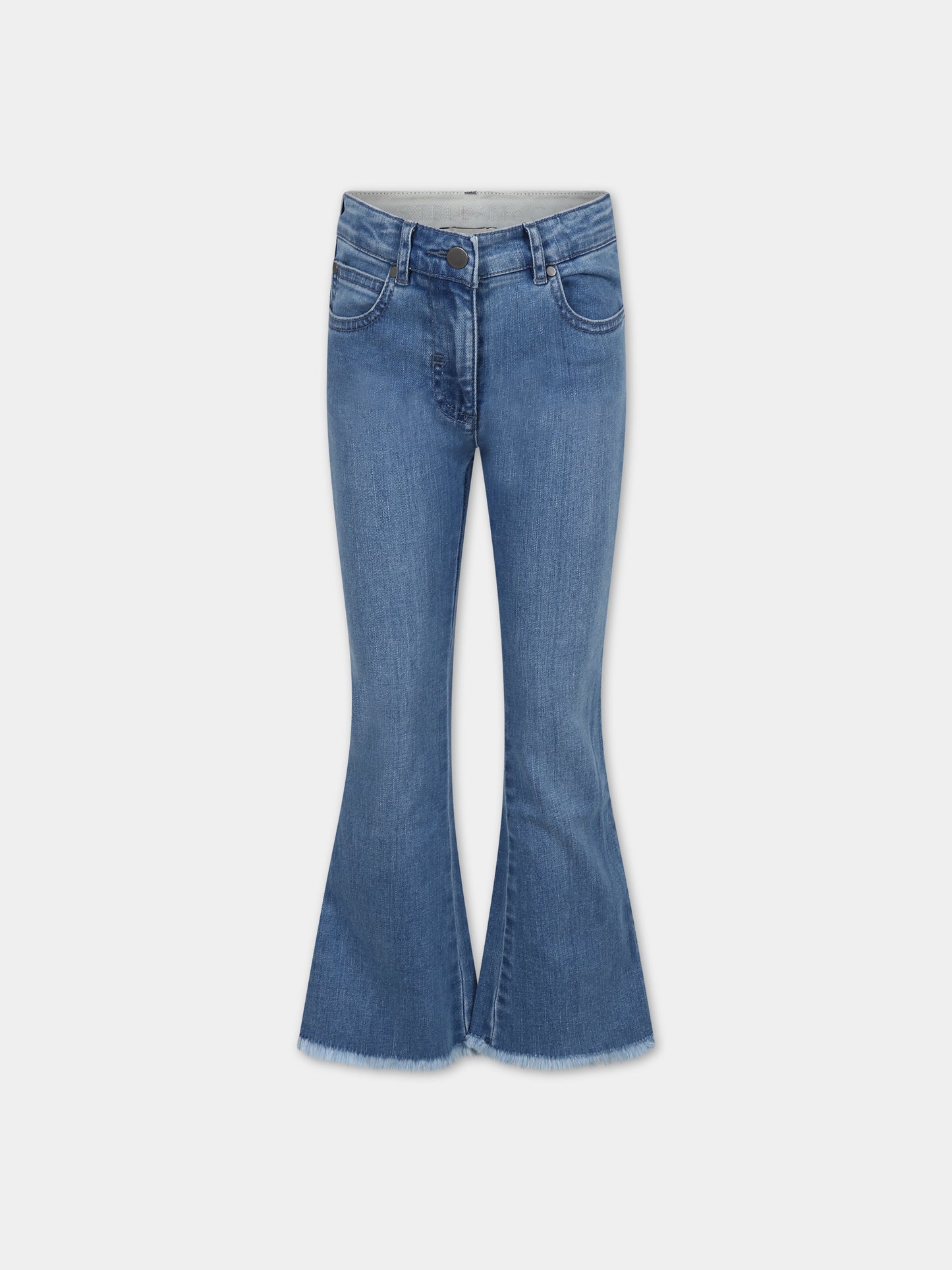 Jeans flare in denim per bambina con frange,Stella Mccartney Kids,TU6E41 Z0153 601