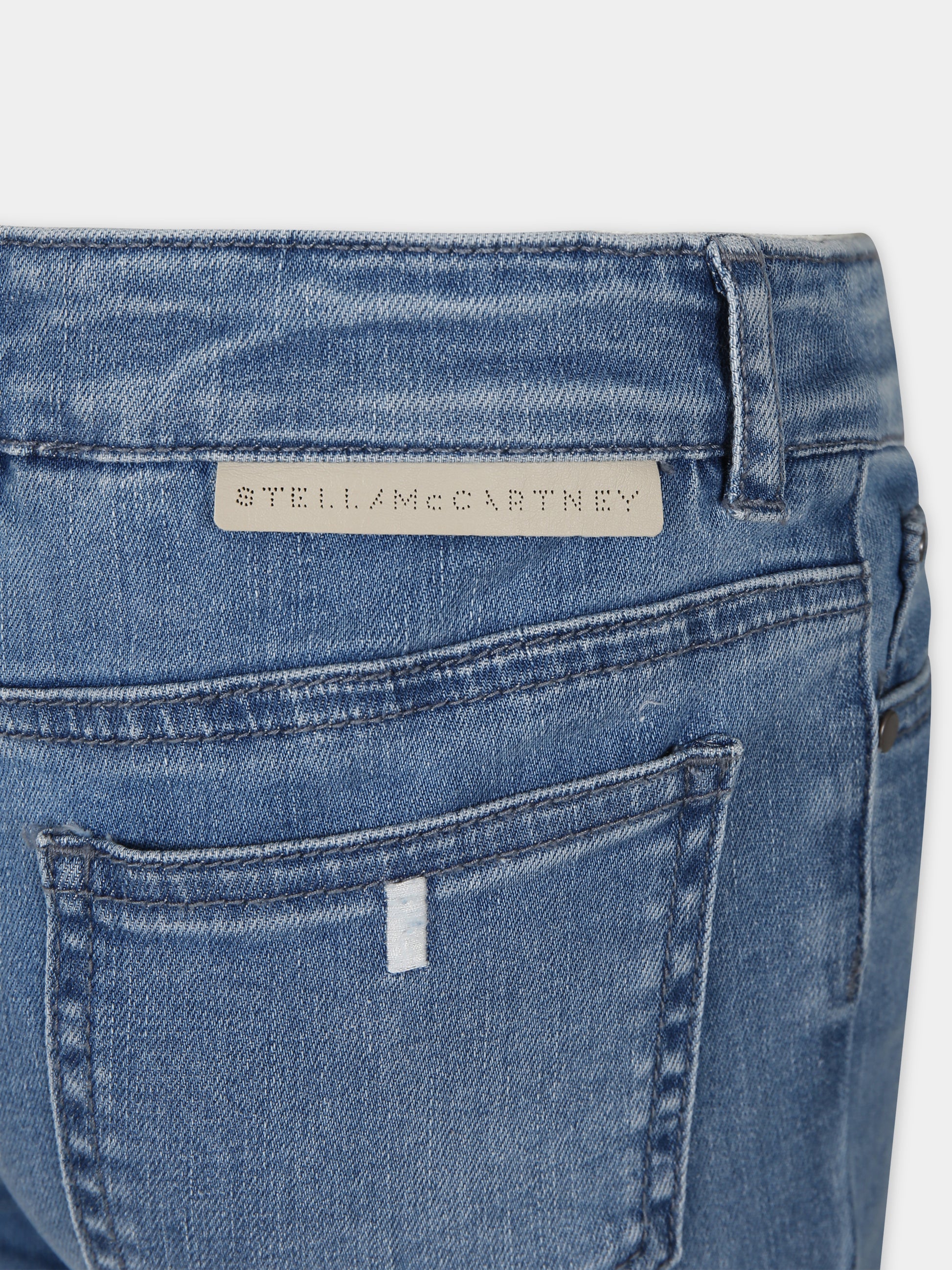 Jeans flare in denim per bambina con frange,Stella Mccartney Kids,TU6E41 Z0153 601