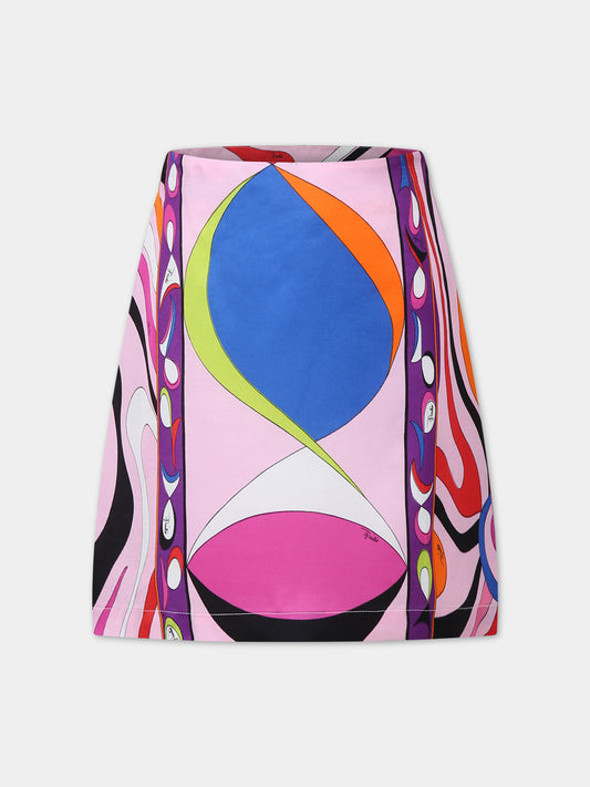 Gonna multicolor per bambina,Emilio Pucci Junior,PU7B11 K0184 543MC