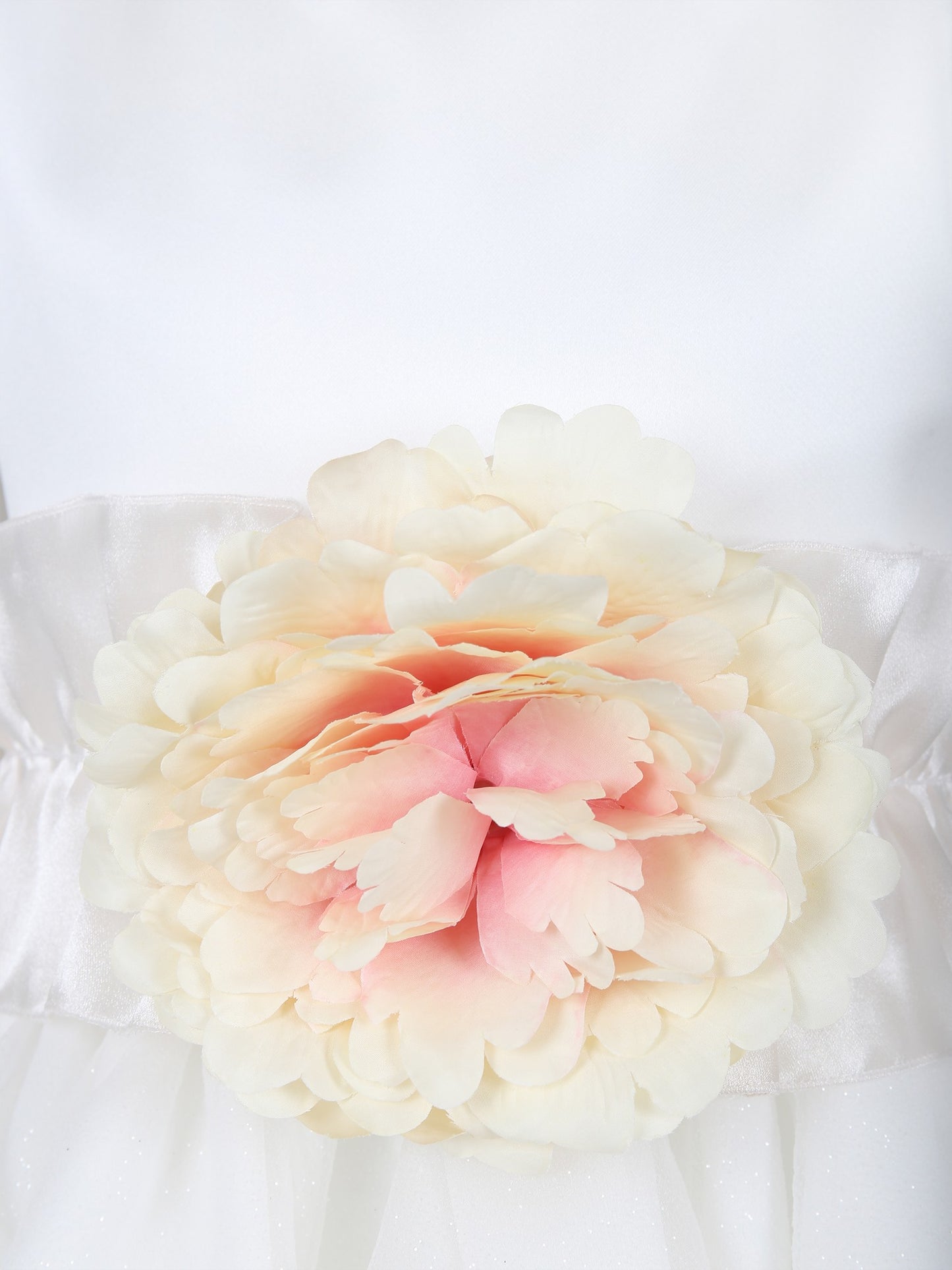 Vestito bianco per bambina con fiore,Monnalisa,77C901 3123 0001