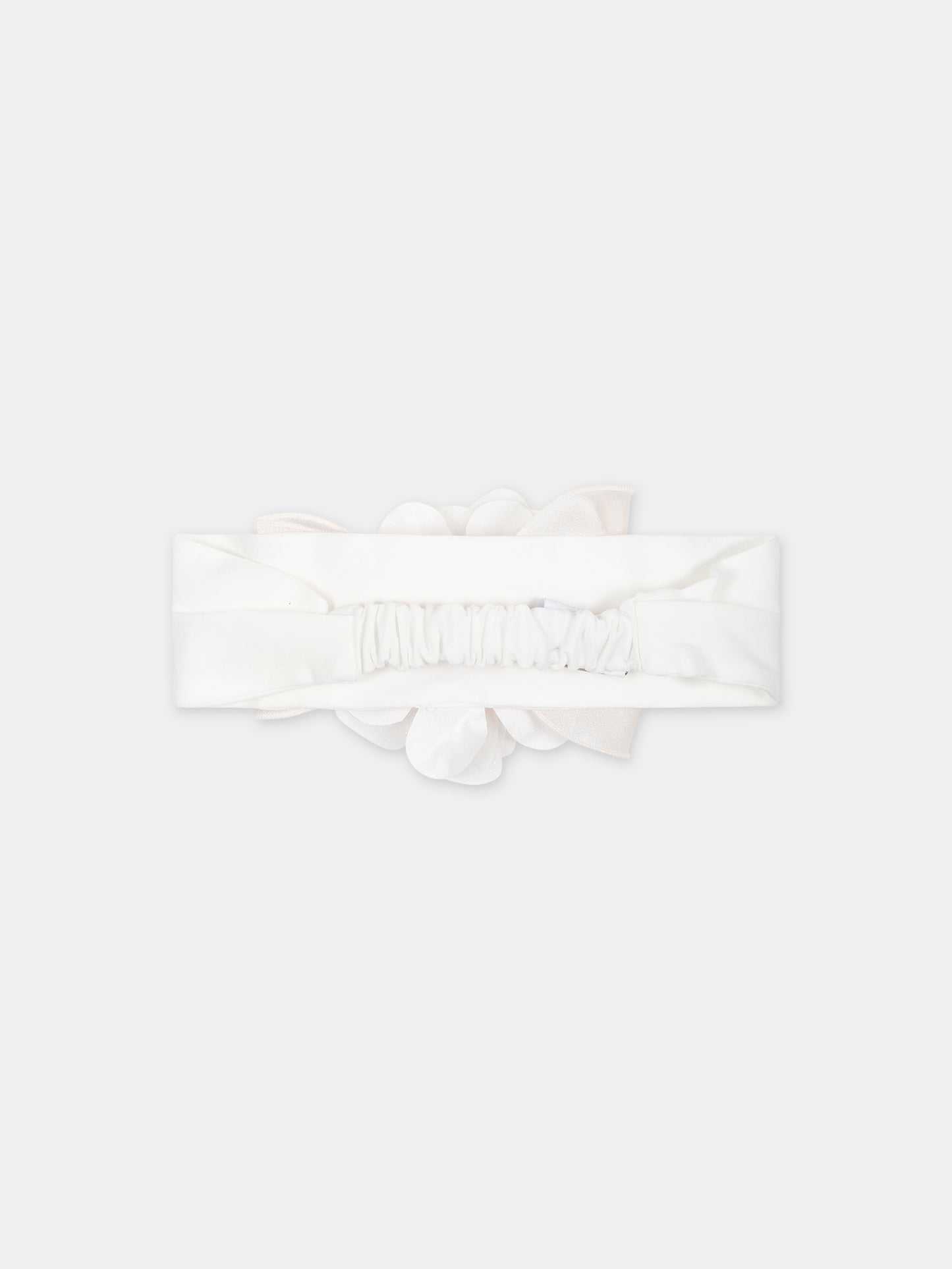 Fascia bianca per neonata con fiore,Monnalisa,73C012 3201 0192