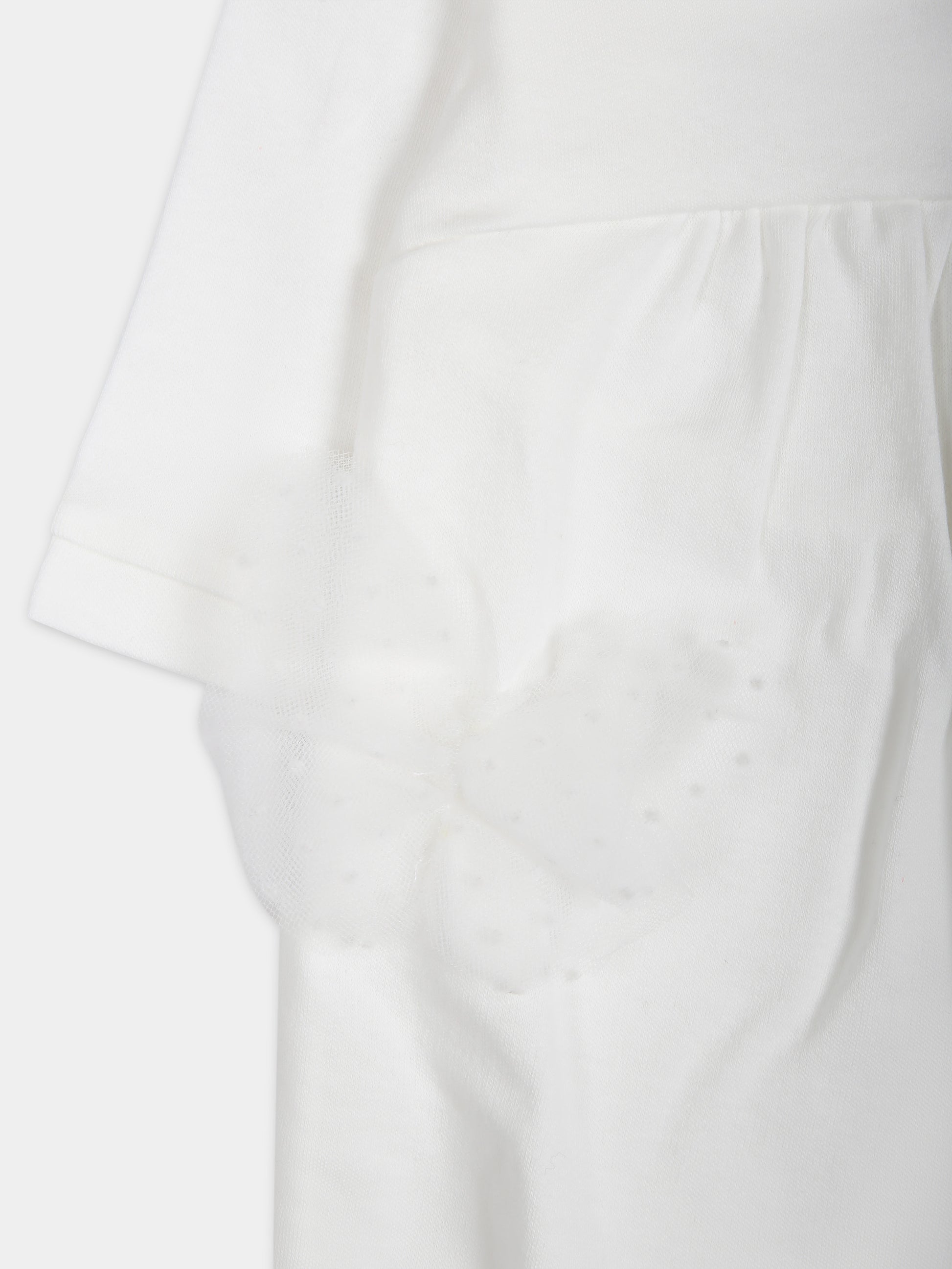 Tutina bianca per neonata con logo,Monnalisa,35C207 3000 0001