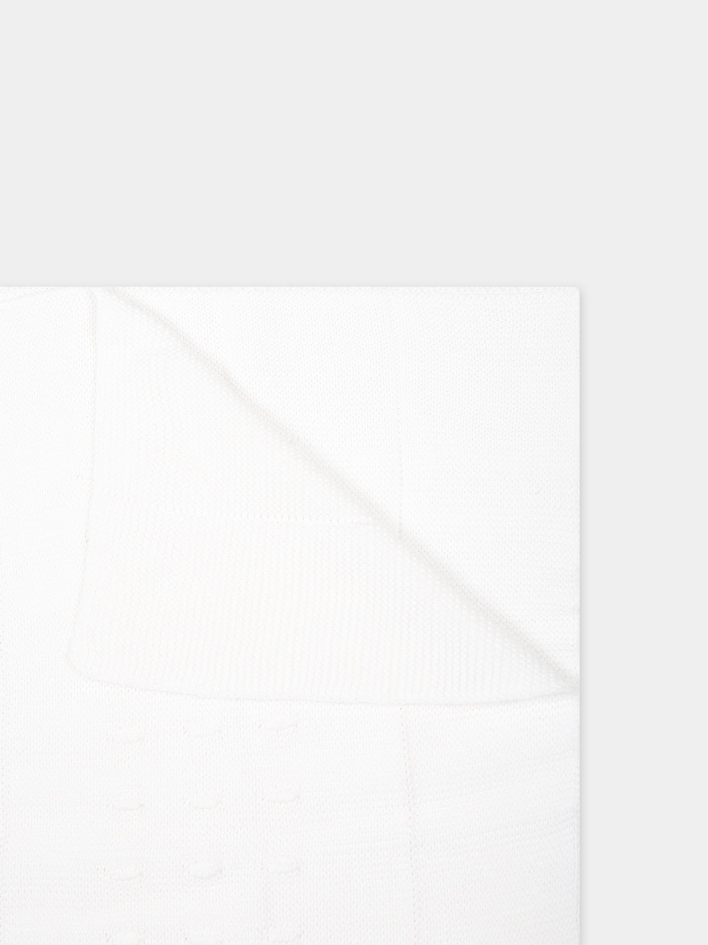 Coperta bianca per neonata con logo,Monnalisa,35C006 3062 0001