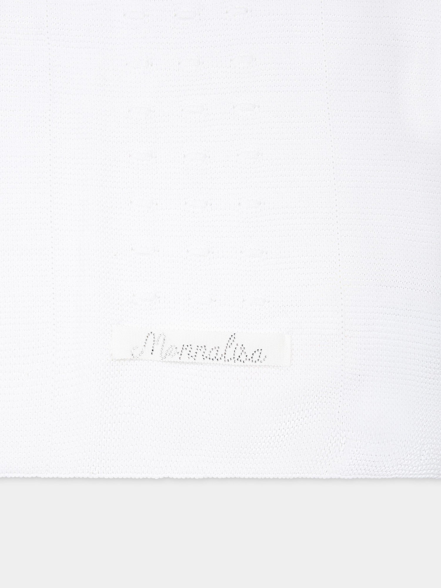 Coperta bianca per neonata con logo,Monnalisa,35C006 3062 0001